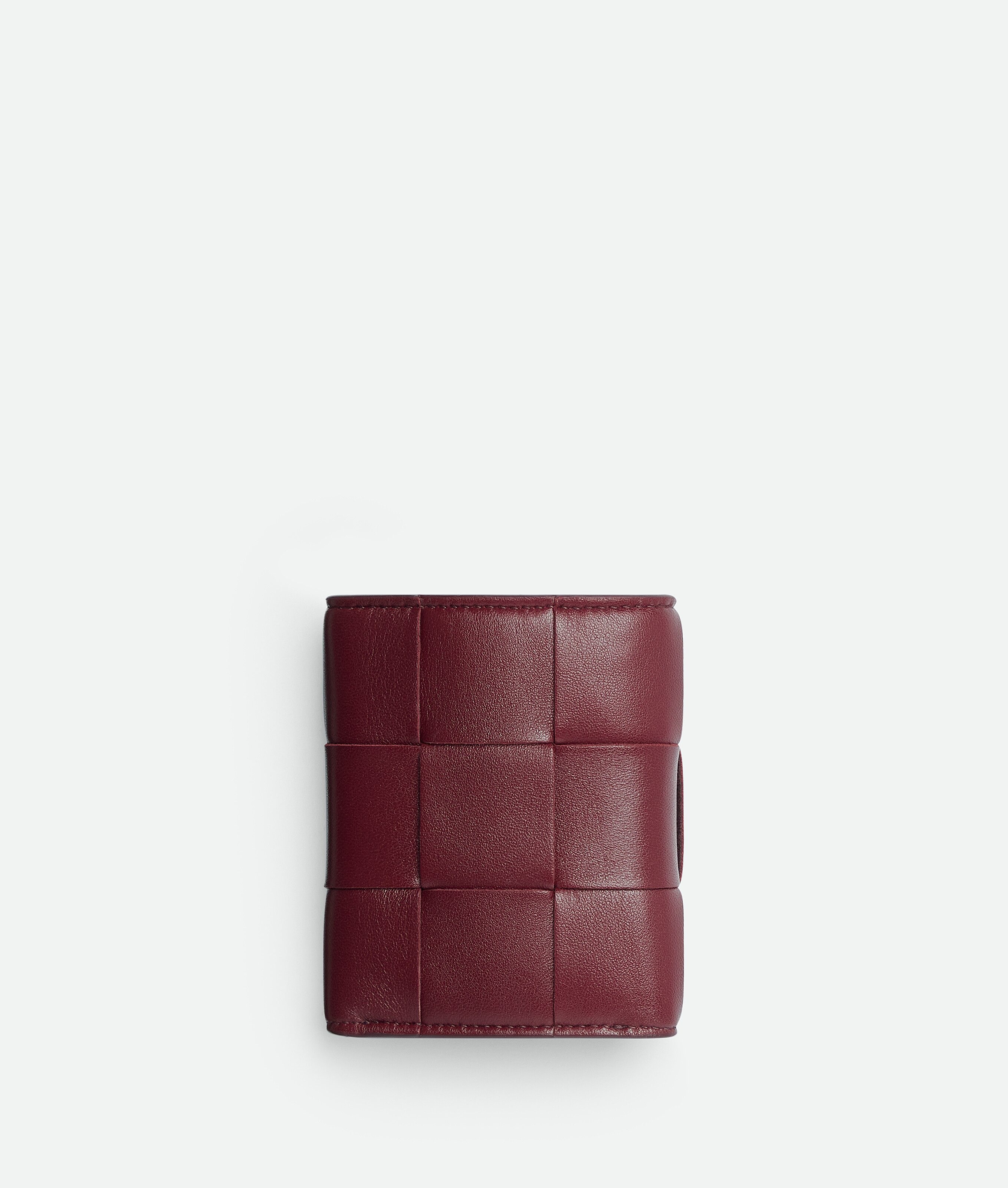 Shop Bottega Veneta Tri-fold Zip Wallet In Bordeaux