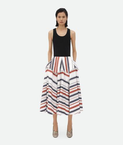 Display a large version of the product image 1 - Striped Cotton Skirt