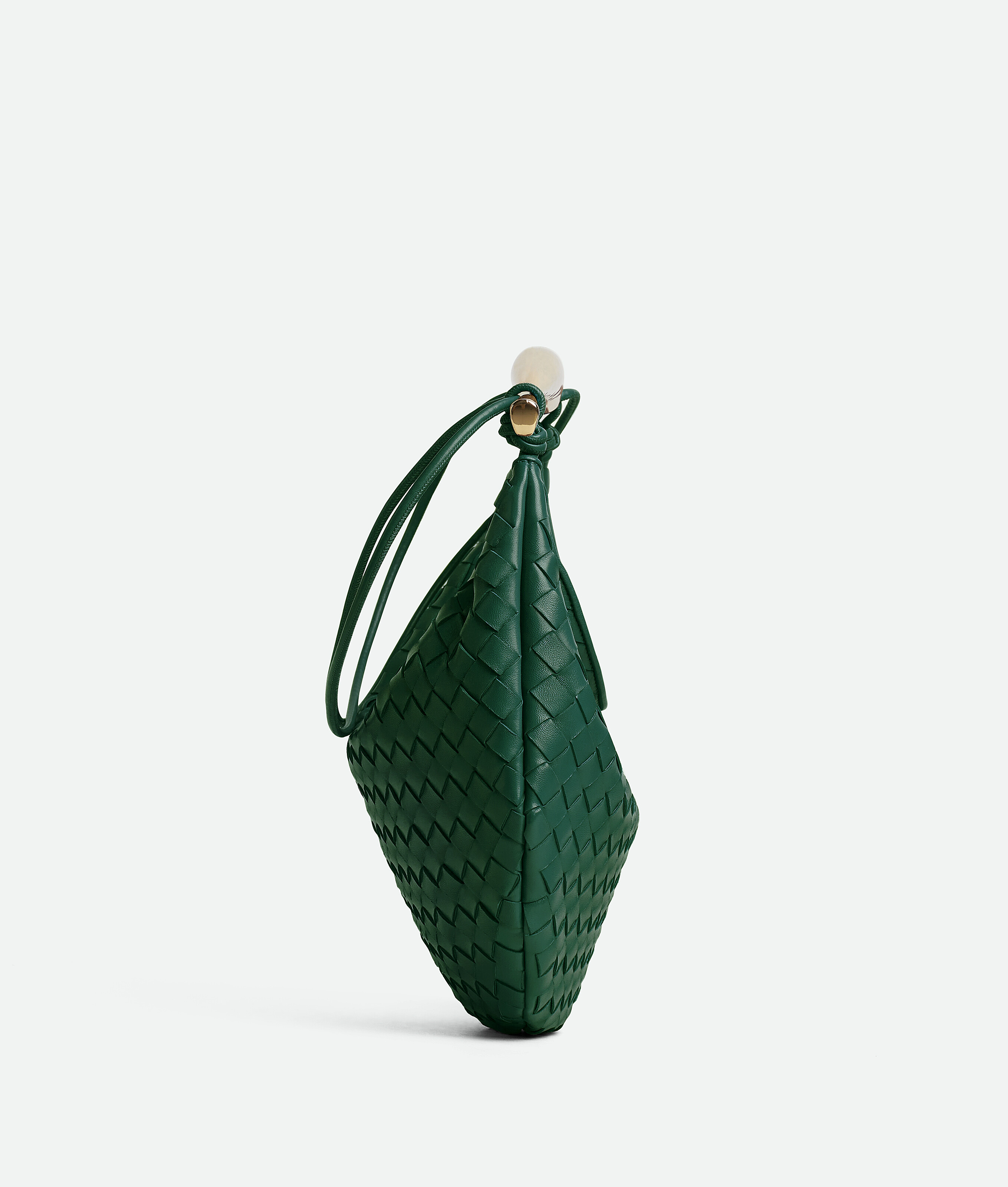 Bottega Veneta Sardine Medium Intrecciato Leather Top-handle Bag In Green