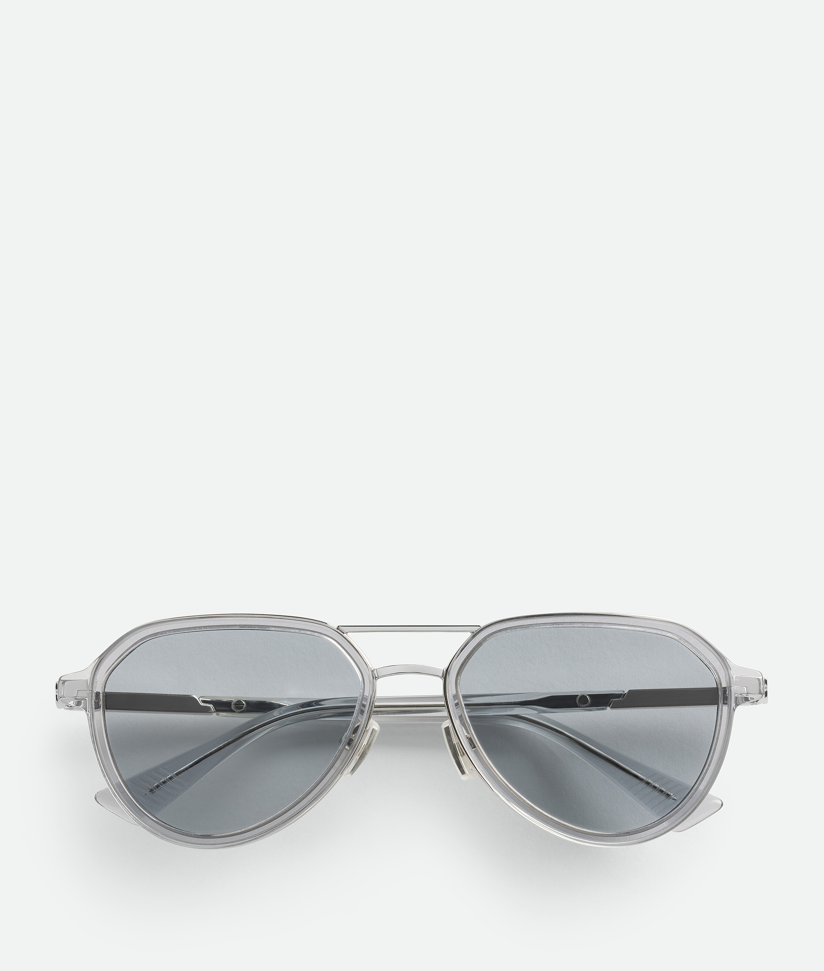 Bottega Veneta Forte Aviator Sunglasses - Silver - Unisex -