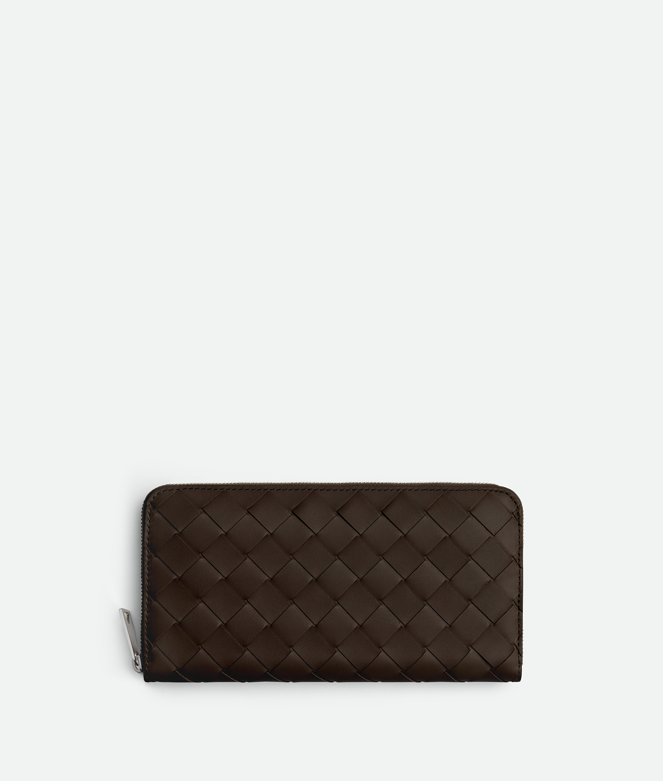 Bottega Veneta Intrecciato Zip Around Wallet In Noir