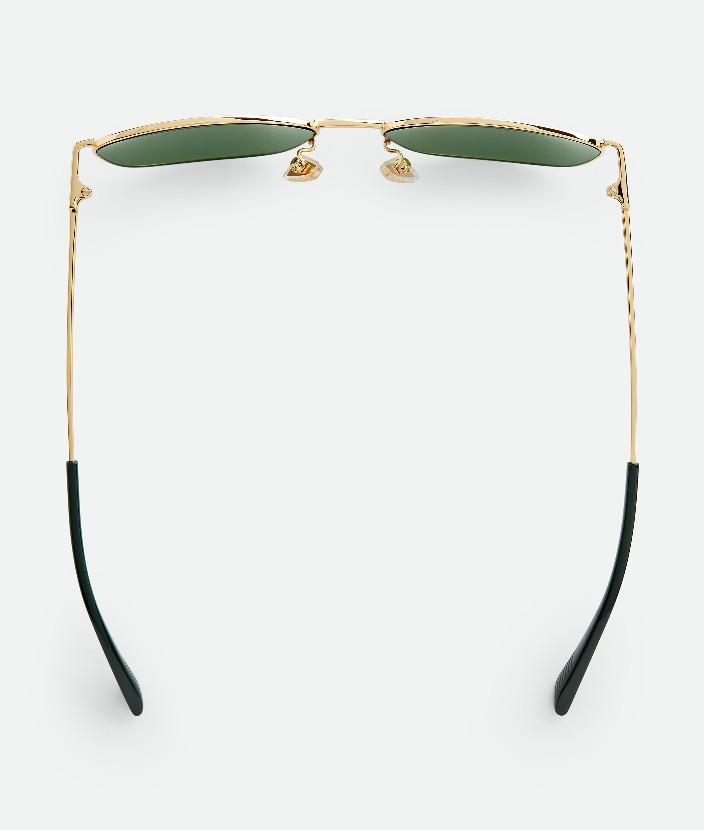 Shop Bottega Veneta Split Rectangular Sunglasses In Gold