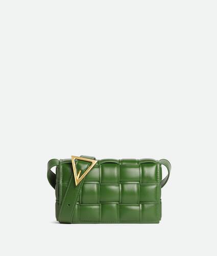 Bottega Veneta Padded Cassette Leather Shoulder Bag in Green