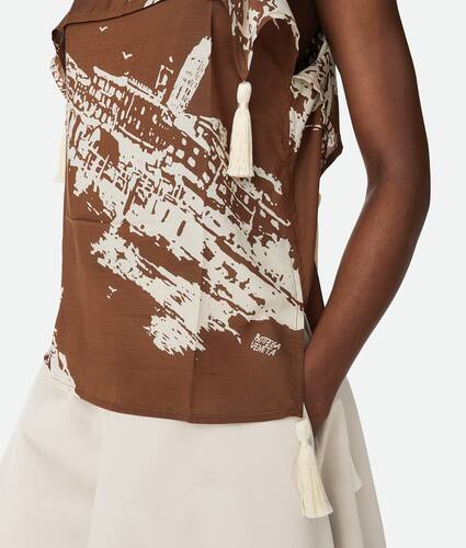 Italian Postcard Silk Top