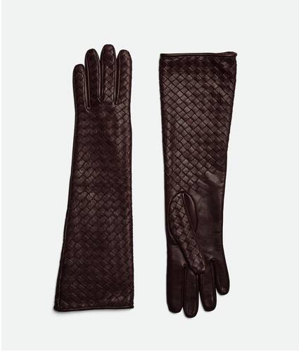Intrecciato Leather Midi Gloves
