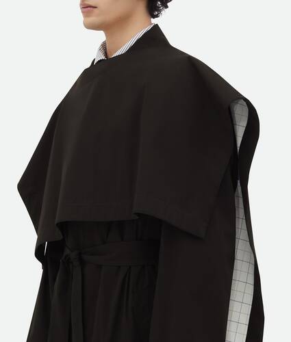 Cotton Silk Cape With Check Lining