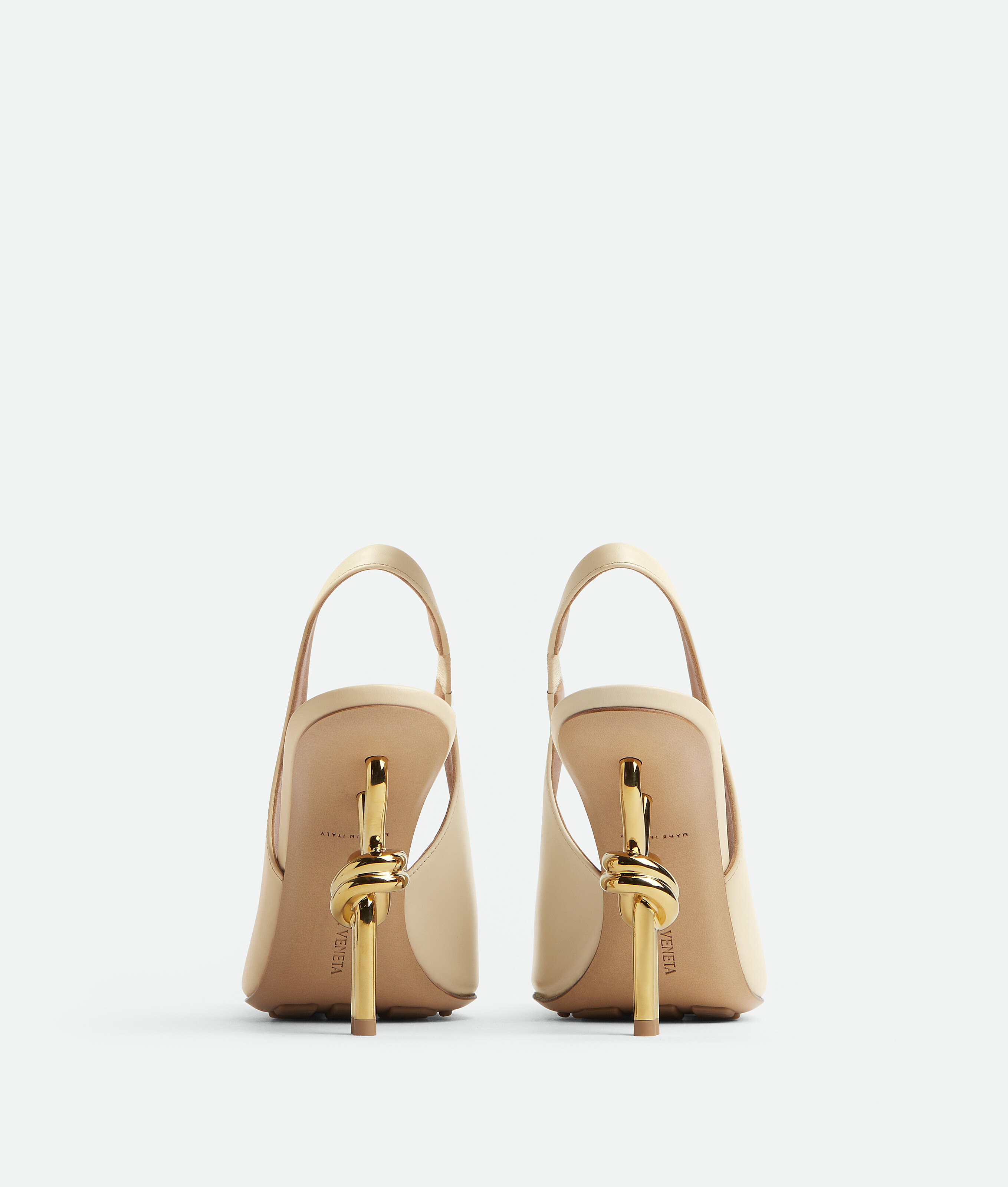 Bottega Veneta High-heeled Sandals With Knot Details In Sea Salt
