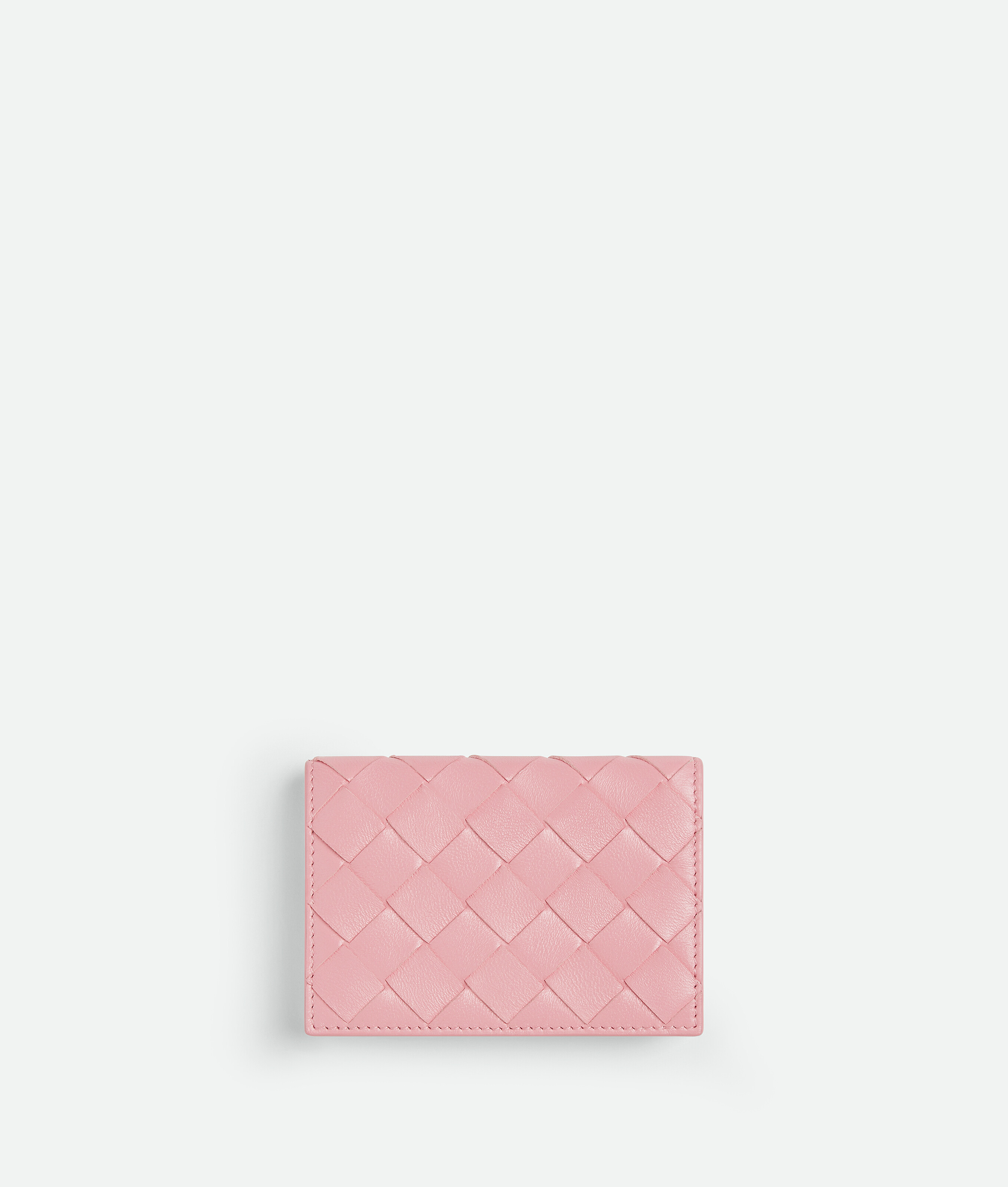 Bottega Veneta Intrecciato Business Card Case In Pink