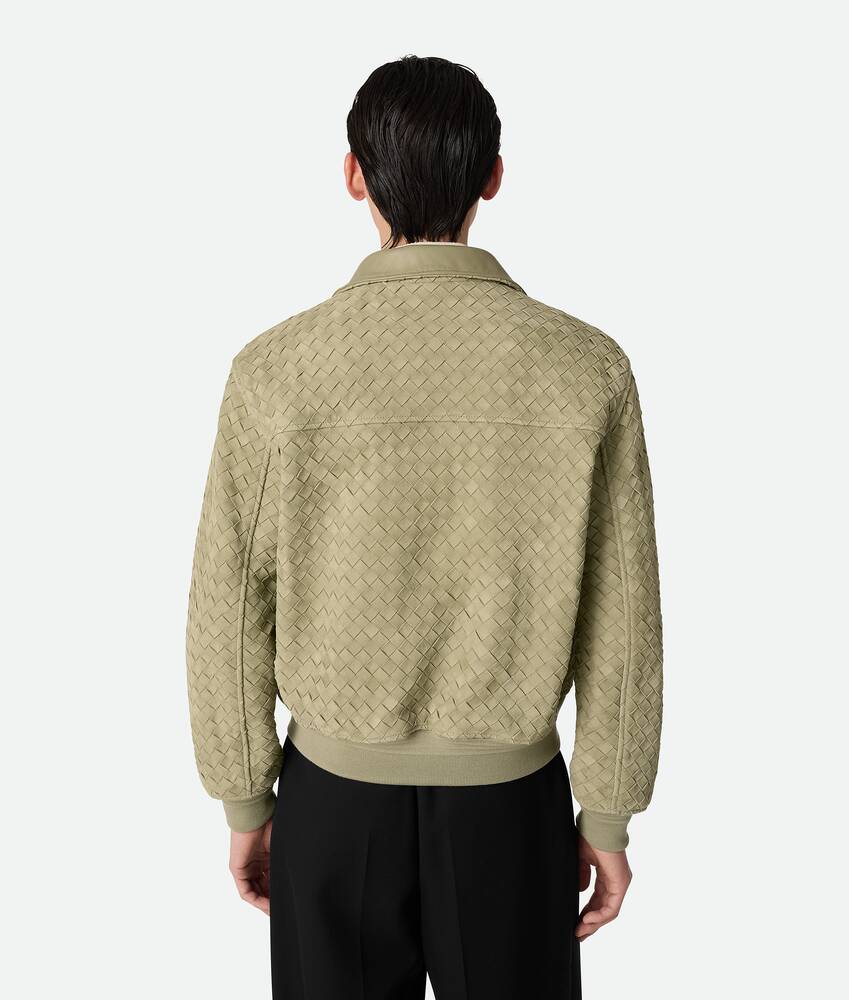 보테가베네타 인트레치아토 스웨이드 레더 블루종 811525V4HG03008