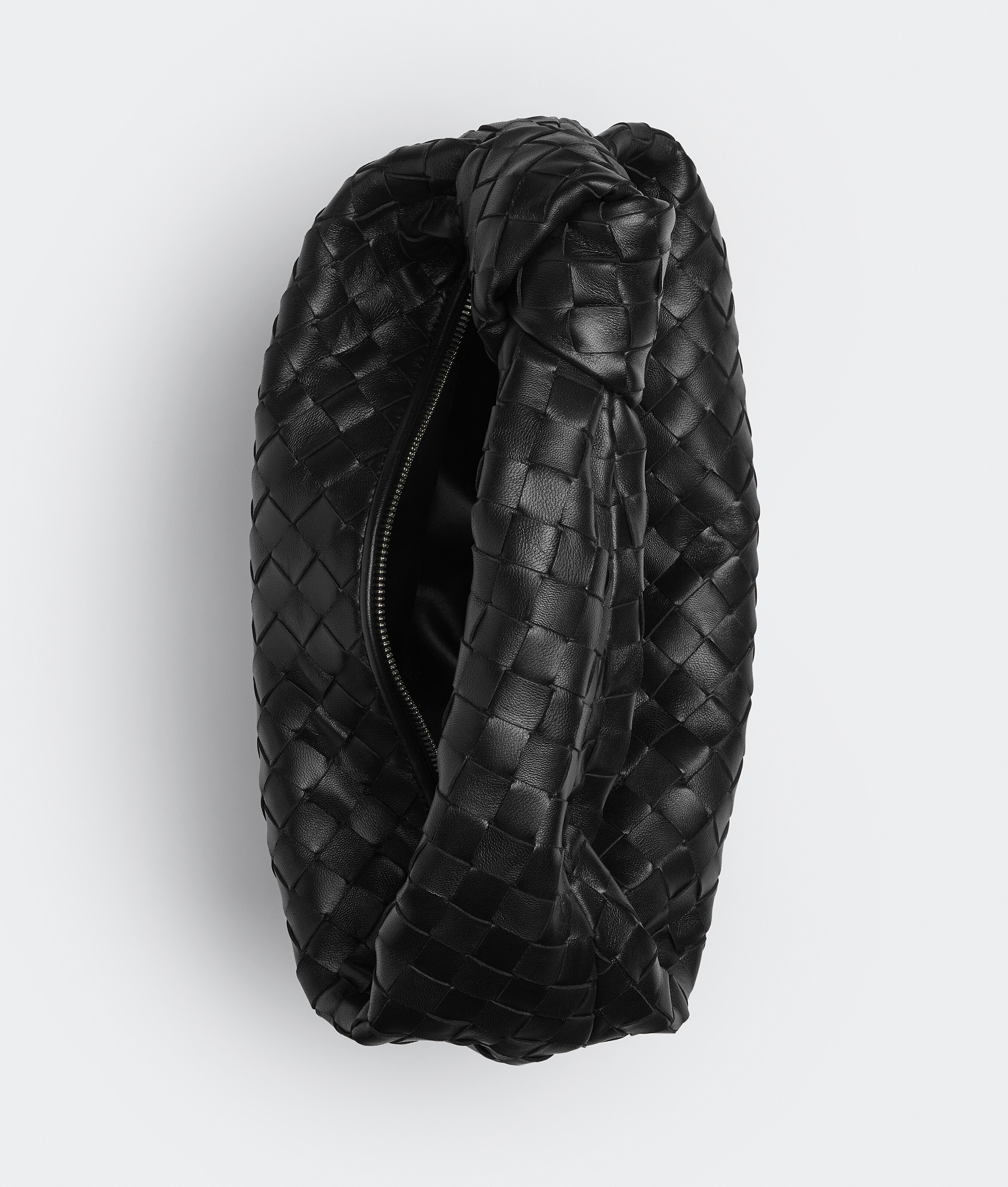 Bottega Veneta Teen Jodie Intrecciato Leather Hobo In Fire Nero