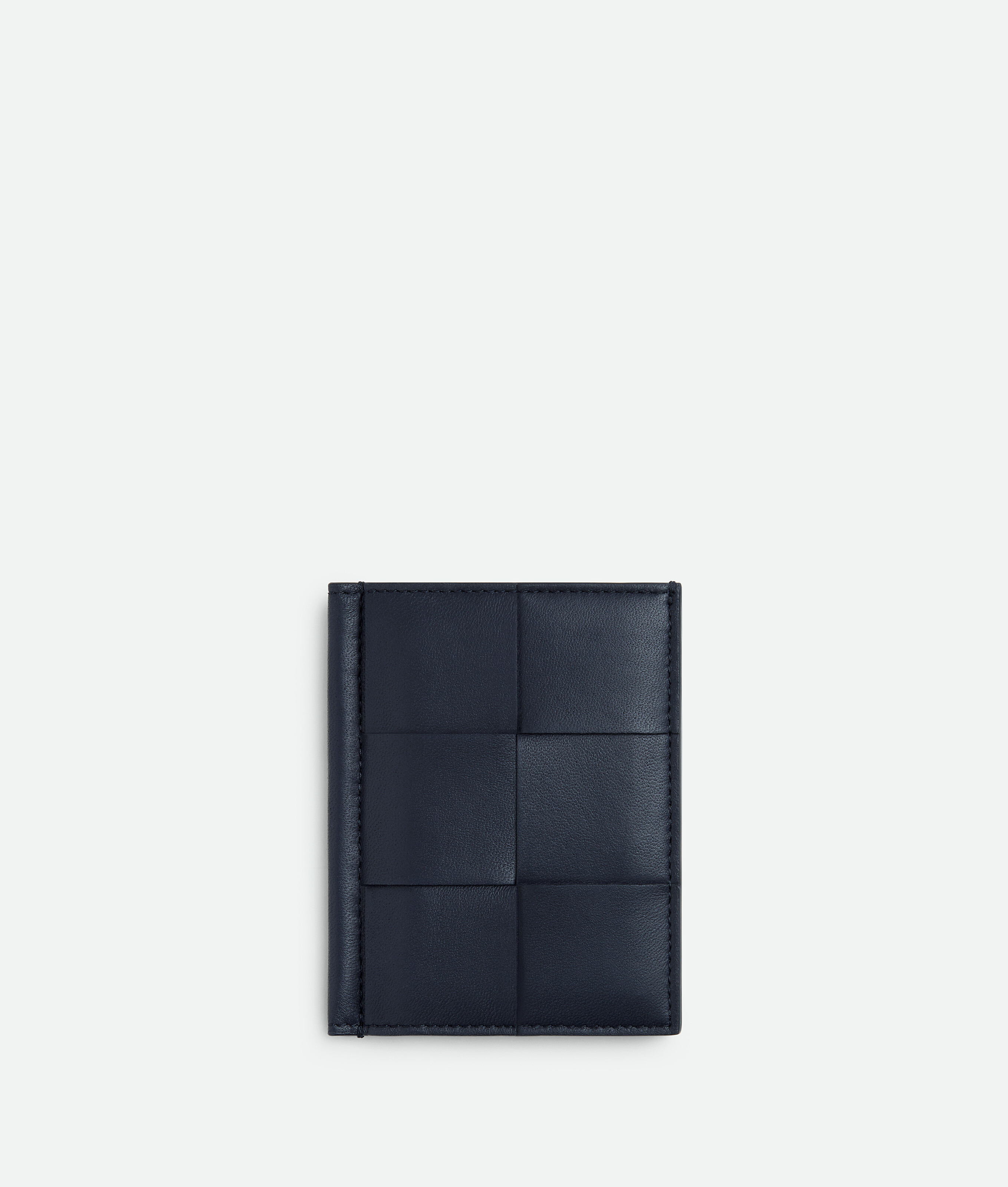 Bottega Veneta Cassette Slim Flap Card Case In Space/sapele