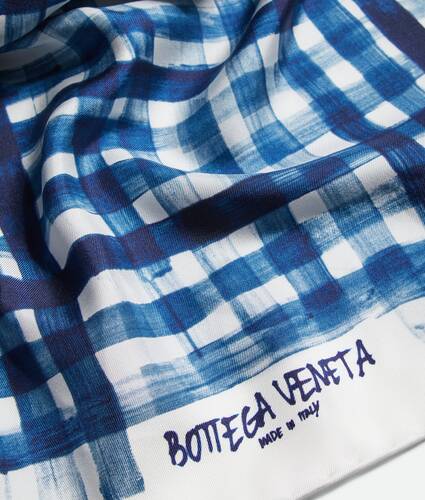 Printed Silk Check Foulard 