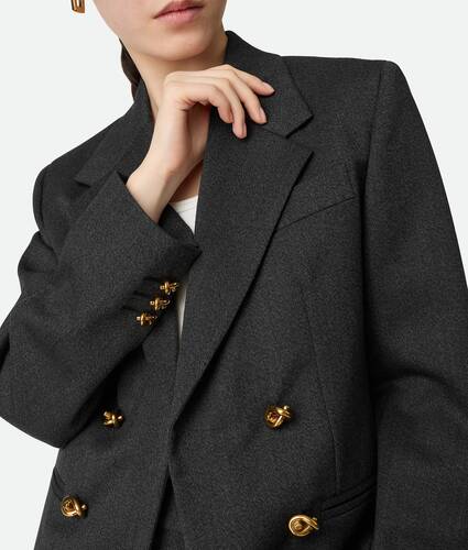 Veste en sergé de laine moulinée