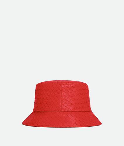 Leather Intrecciato Bucket Hat