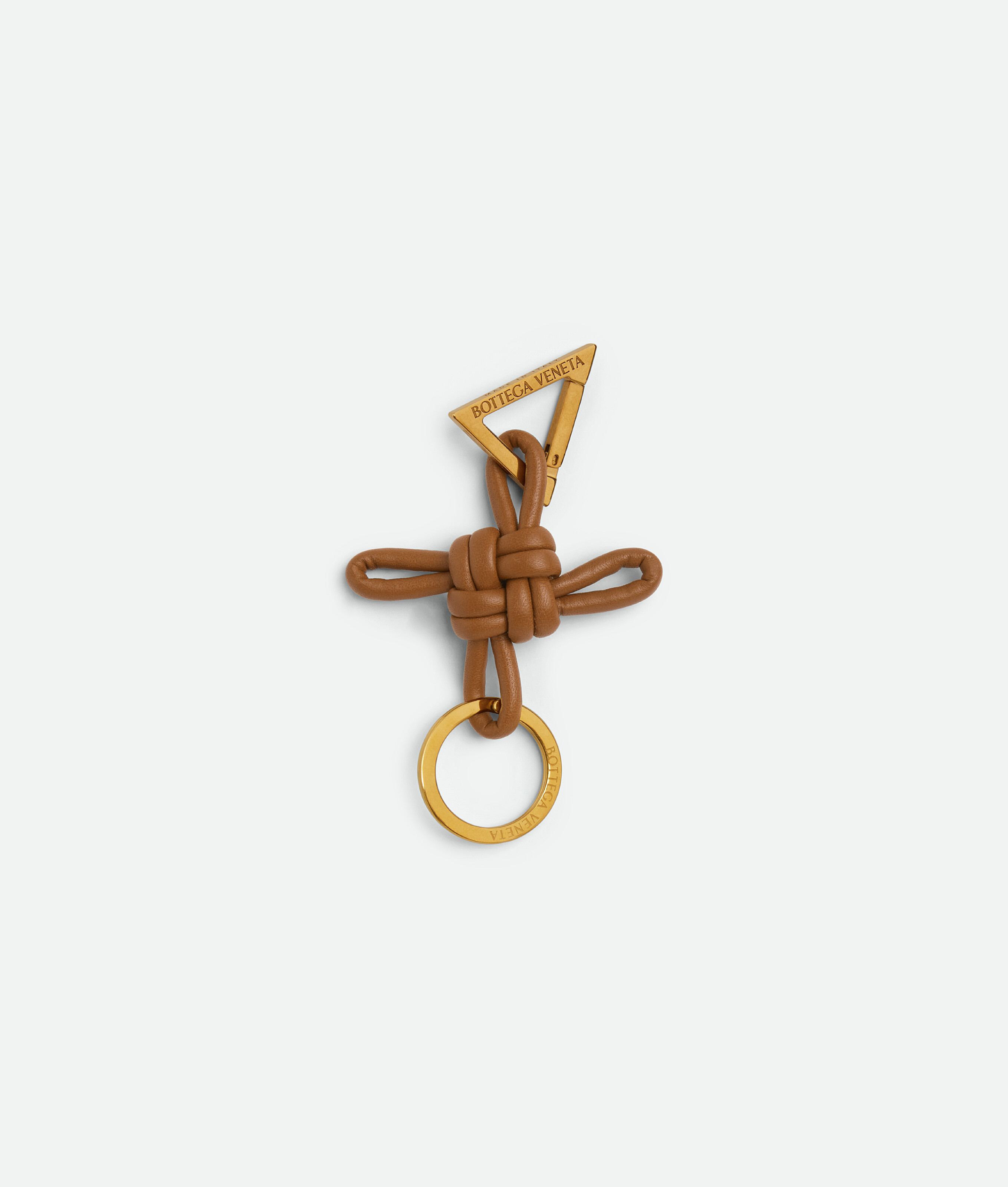 Bottega Veneta Triangle Key Ring In Brown