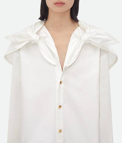 Compact Cotton Shirt With Knots