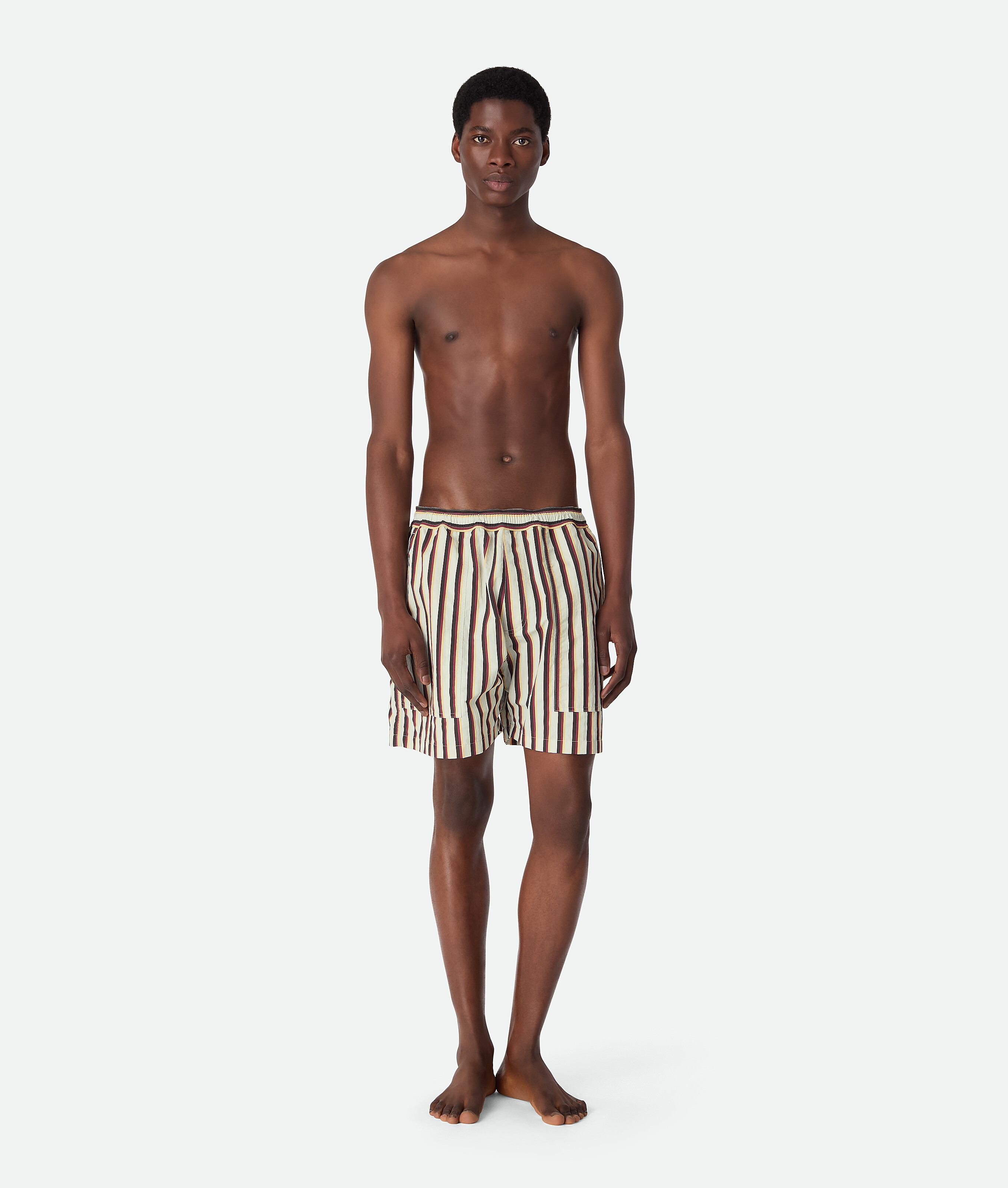 Bottega Veneta Gestreifte Badeshorts Aus Nylon