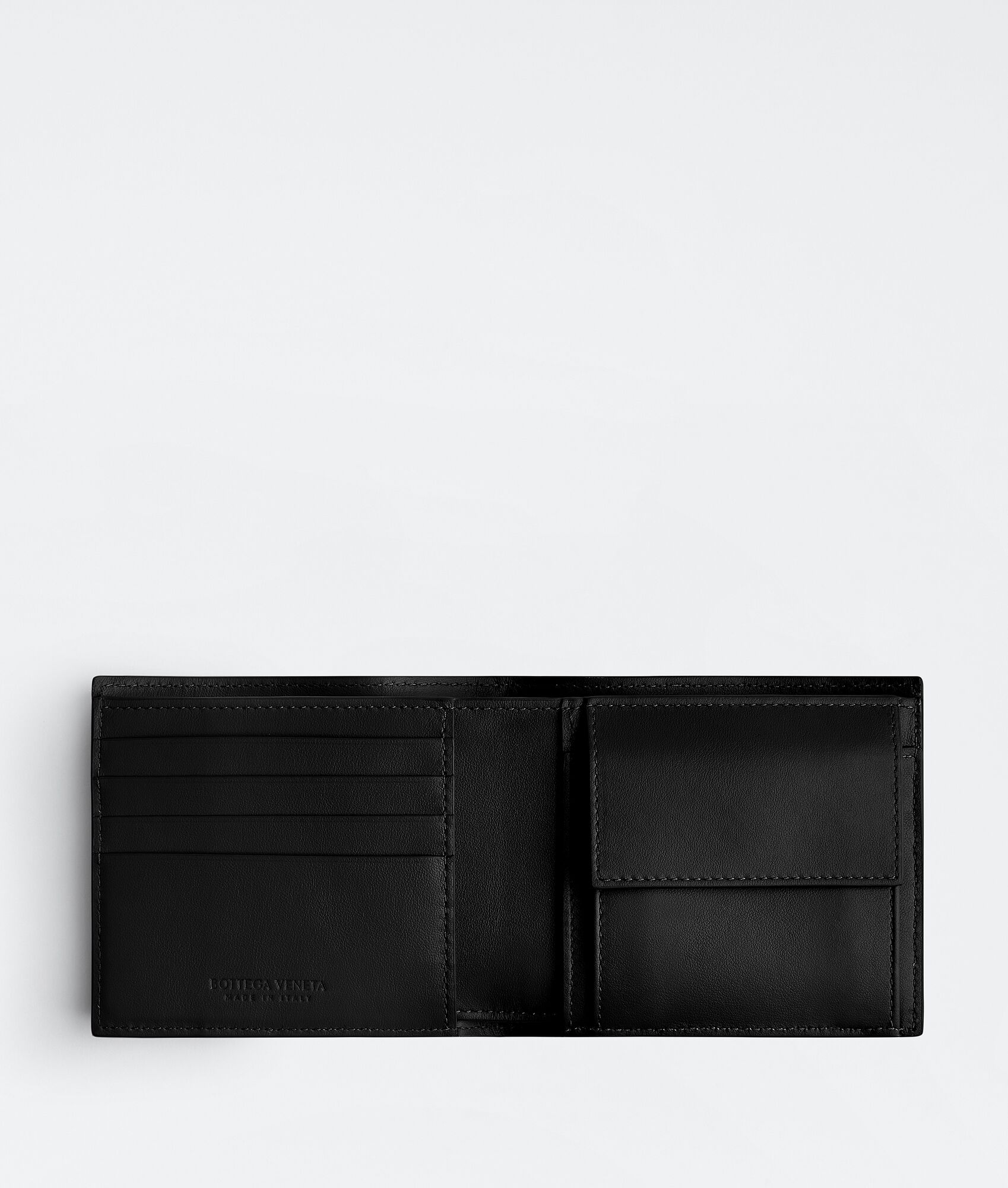 Bottega Veneta Intrecciato Bi-Fold Wallet with Coin Purse - Black - Man - Calfskin