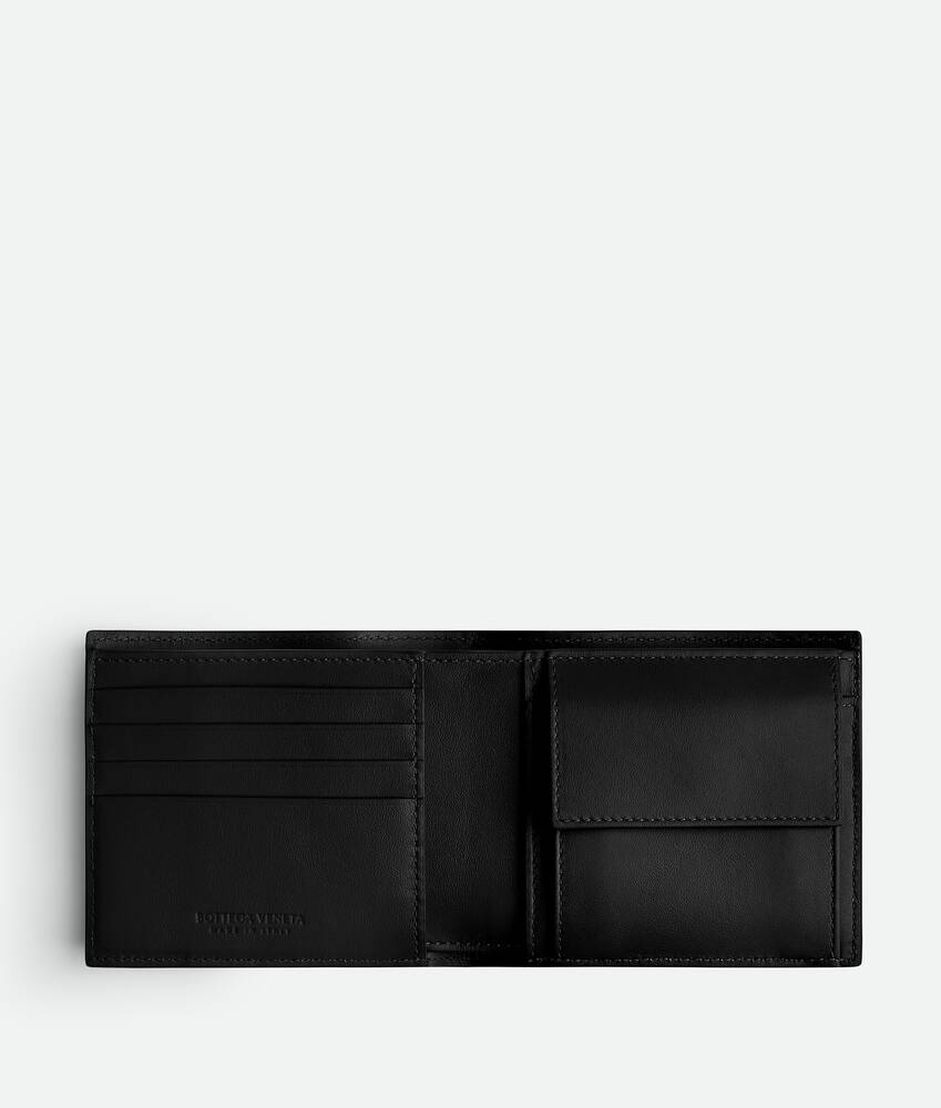 Bi-Fold Wallet with Coin Purse in Black by Bottega Veneta