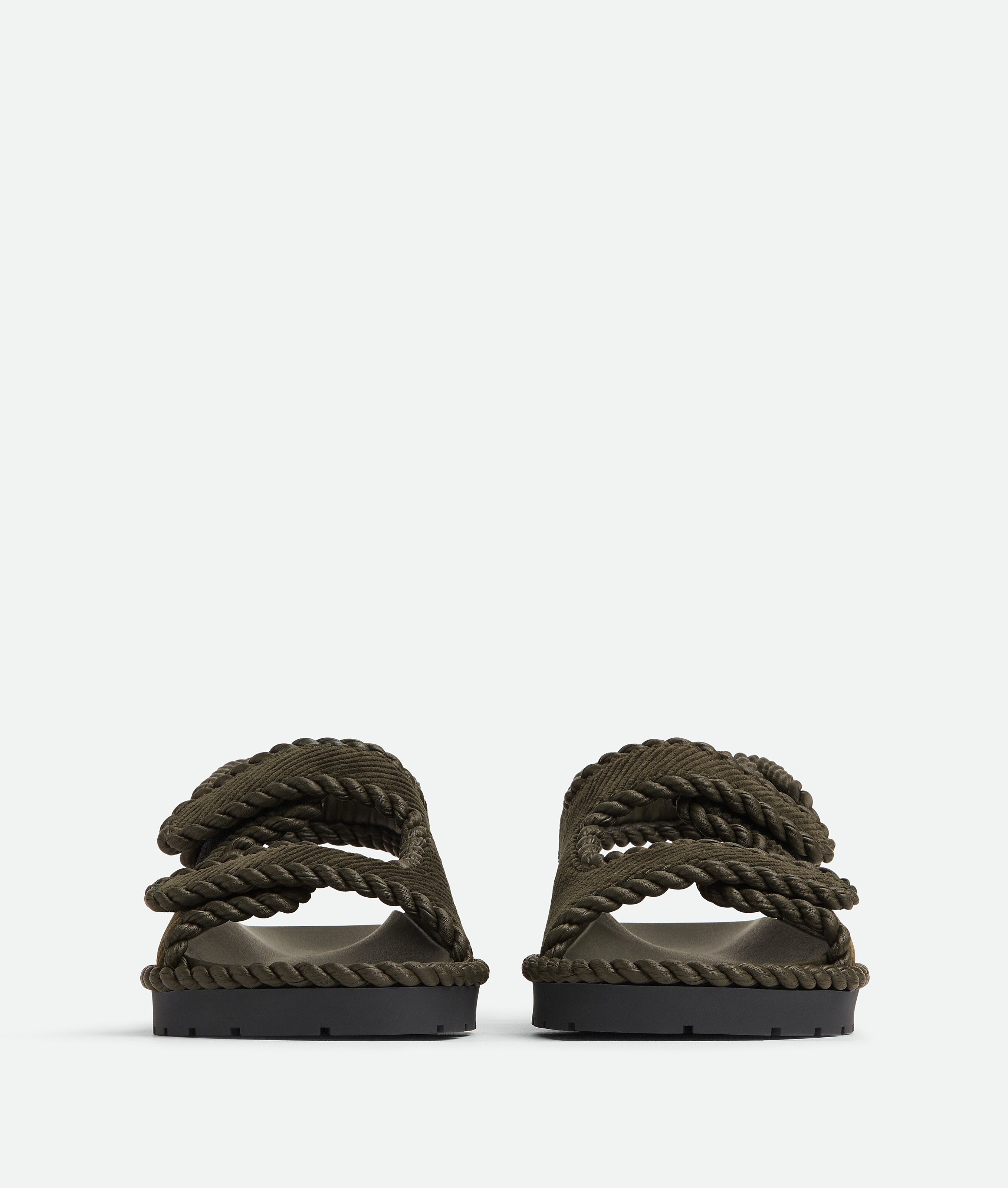 Shop Bottega Veneta Jack Flat Sandal In Kaki