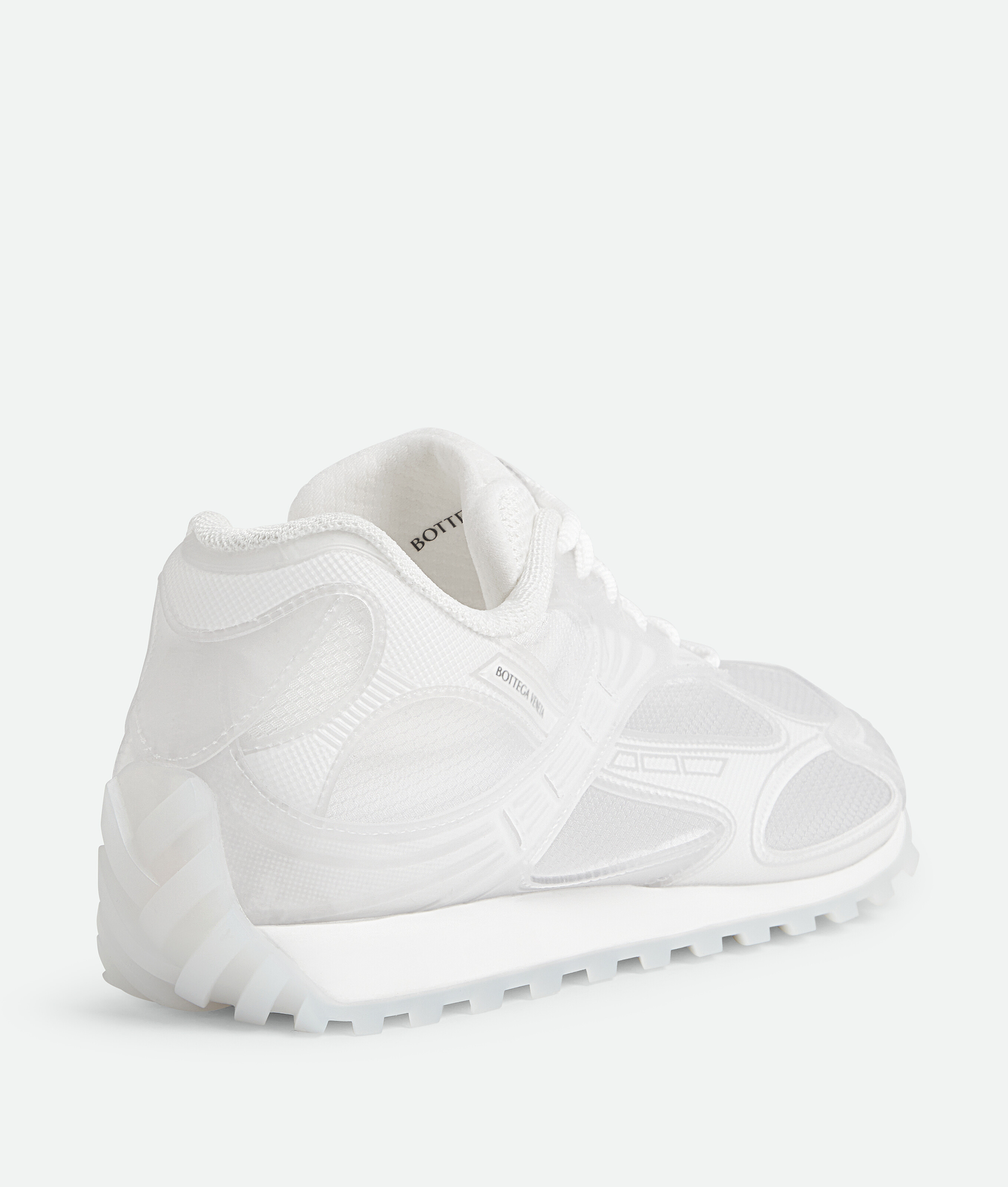 Bottega Veneta Orbit Sneakers From Running Technical Rubber And Mesh Shoes In Glass/white