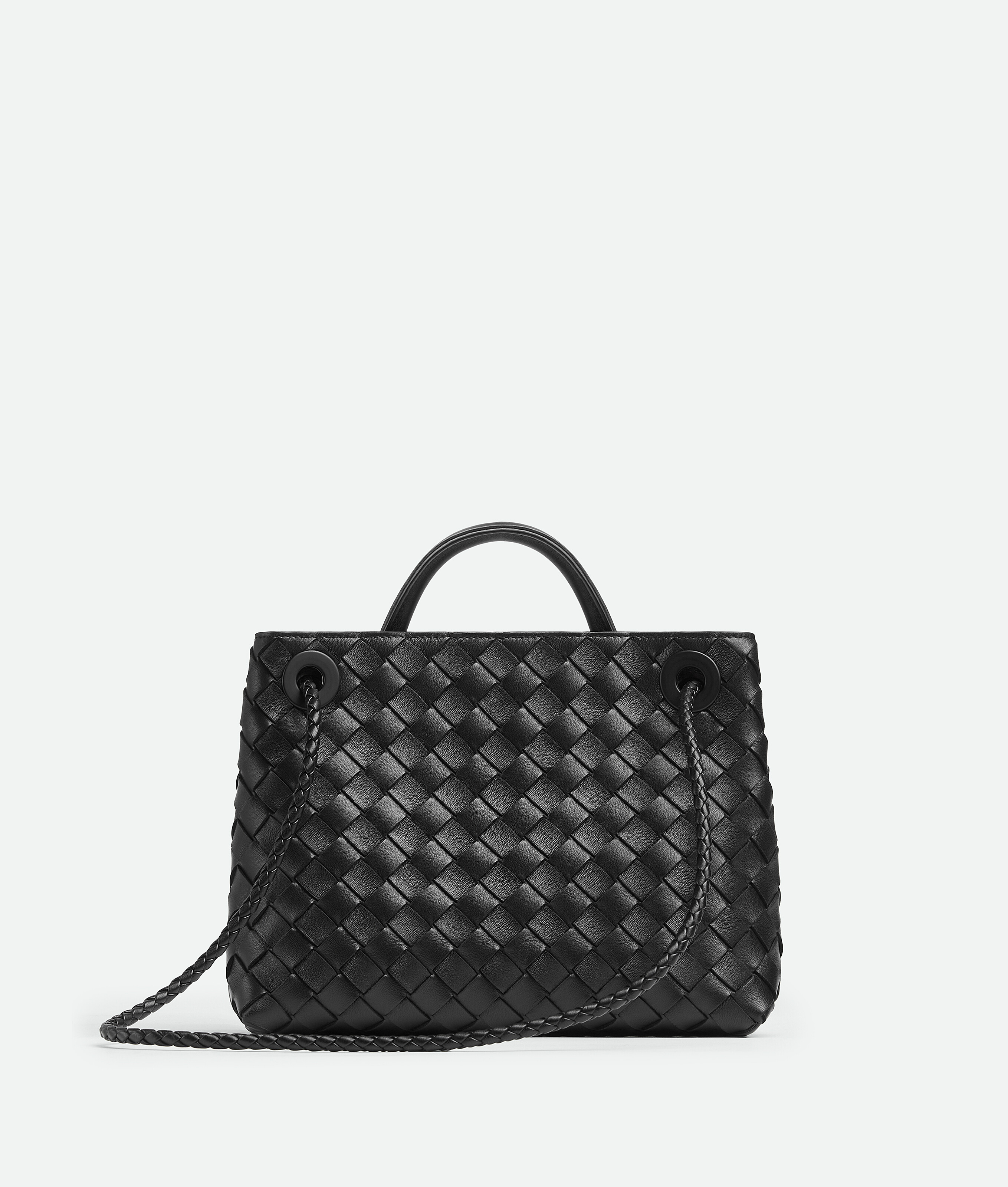 Bottega Veneta Women Andiamo Small Leather Crossbody Bag With Intrecciato Motif In Black
