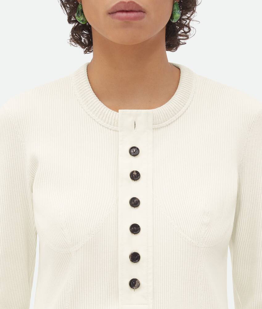 Display a large version of the product image 5 - Compact Cotton Rib Jersey Top 