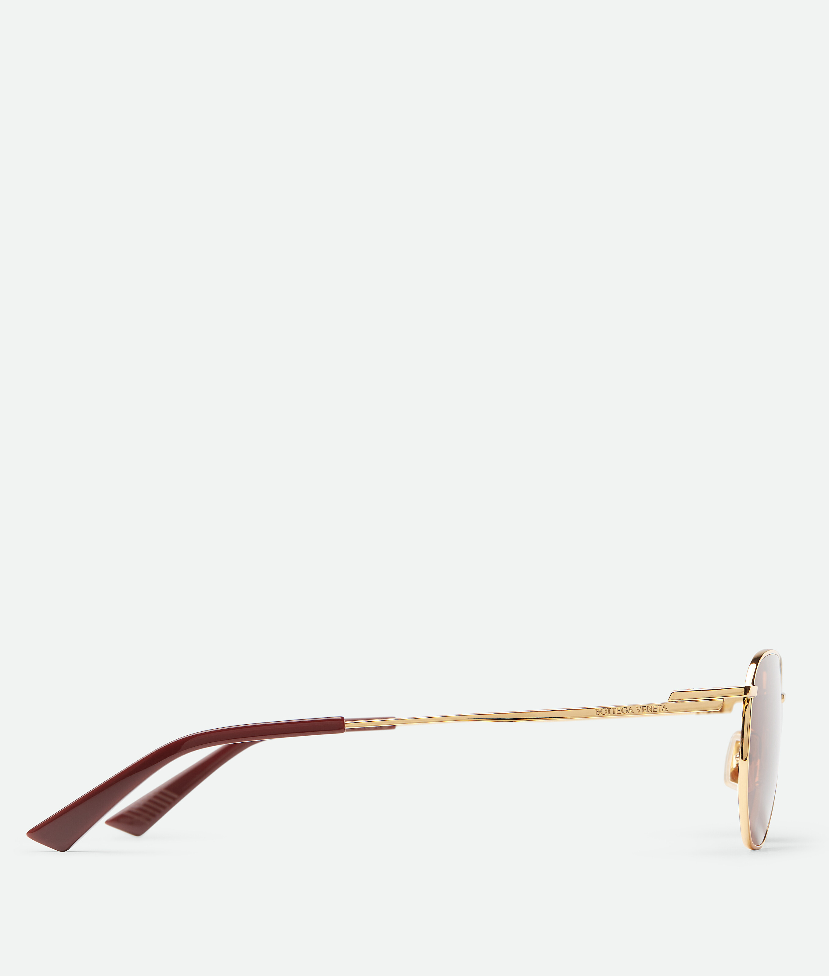 Shop Bottega Veneta Split Panthos Sunglasses In Gold