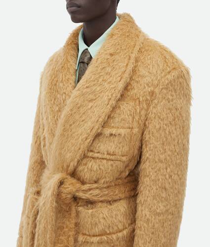 Hairy Wool Mohair Belted Coat