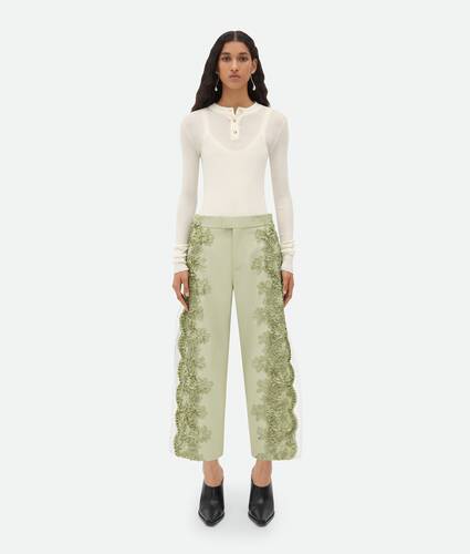Display a large version of the product image 1 - Lace Embroidered Viscose  Trousers