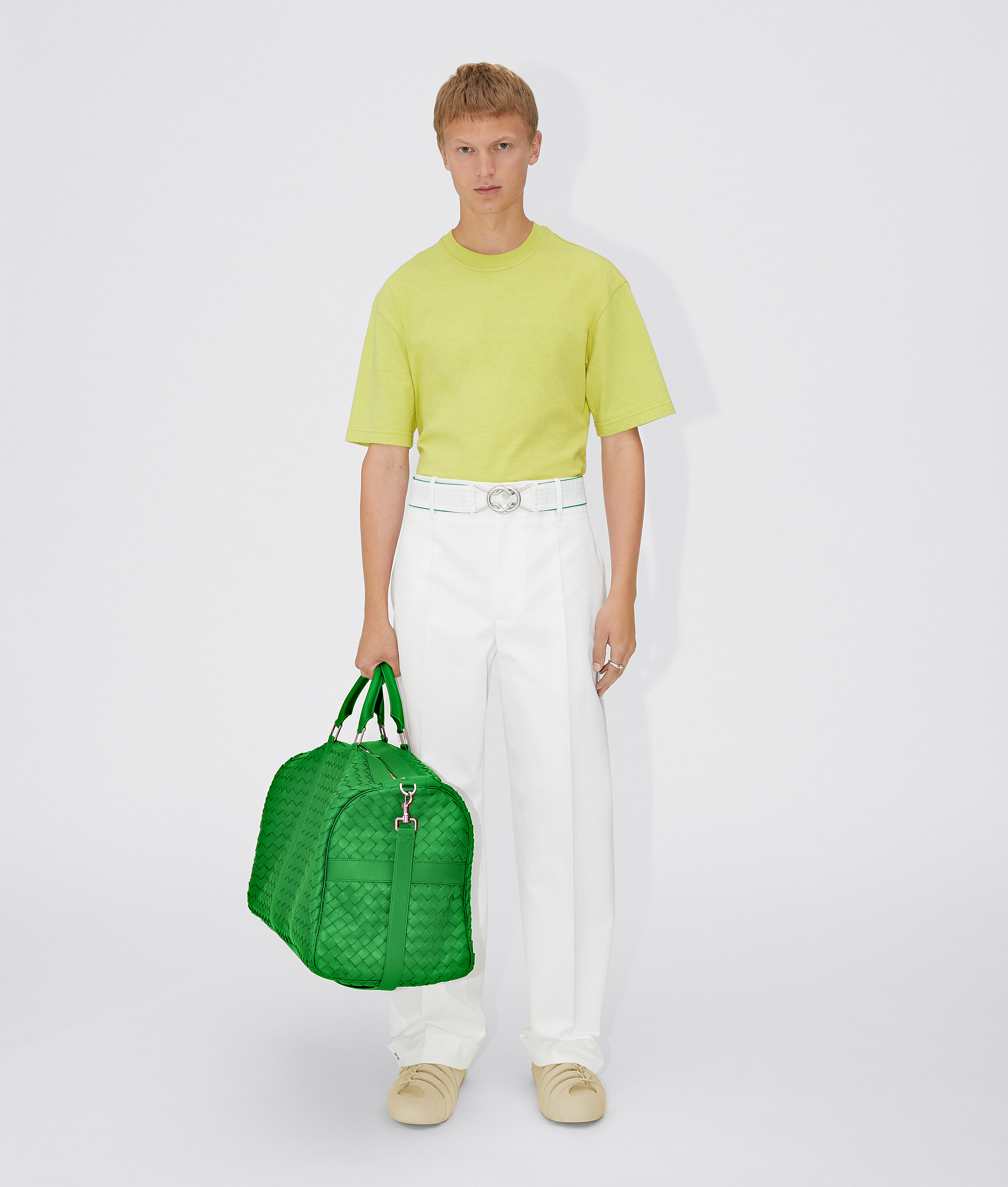 Shop Bottega Veneta Large Intrecciato Duffle In Green