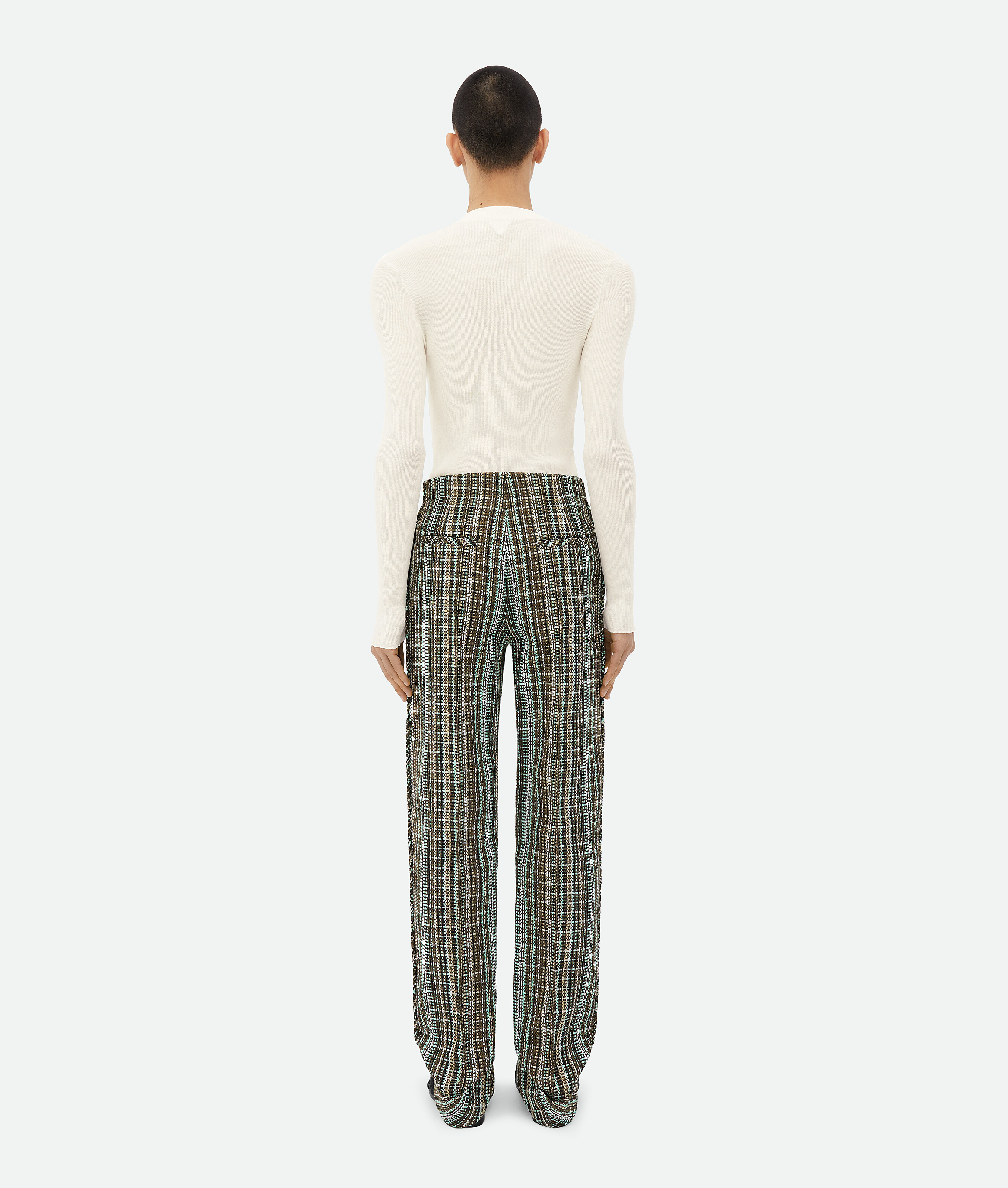 Bottega Veneta Cotton Check Trousers In Multicolor