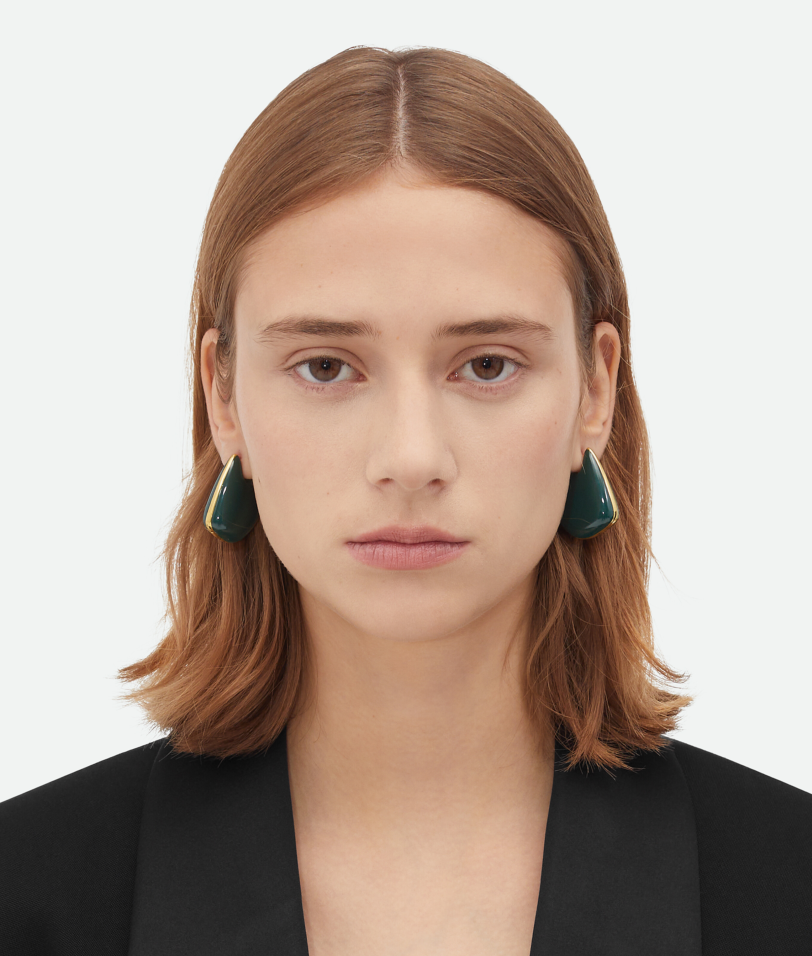 Bottega Veneta Small Fin Earrings - Dark Green - Woman