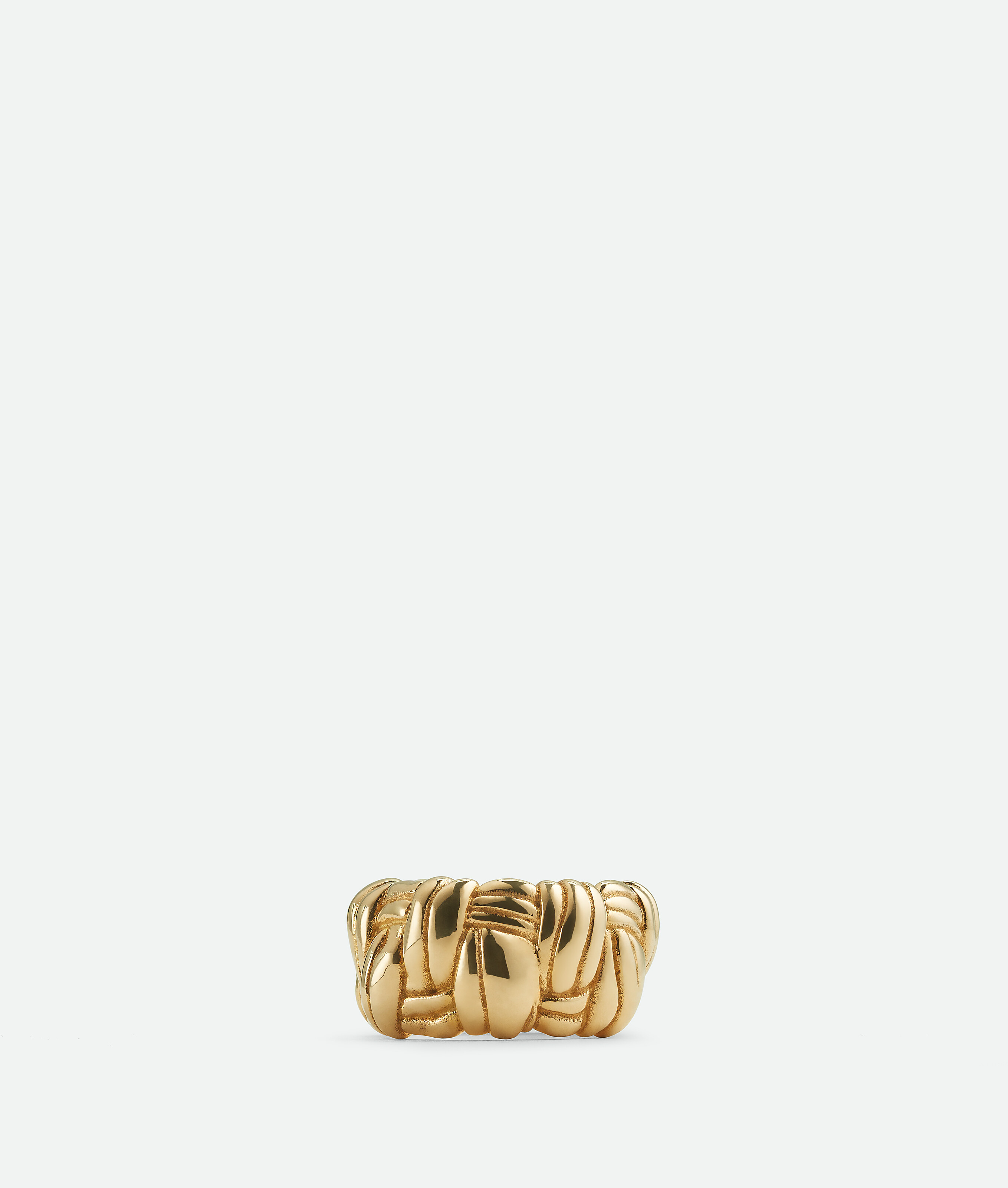 Shop Bottega Veneta Pleat Ring In Gold