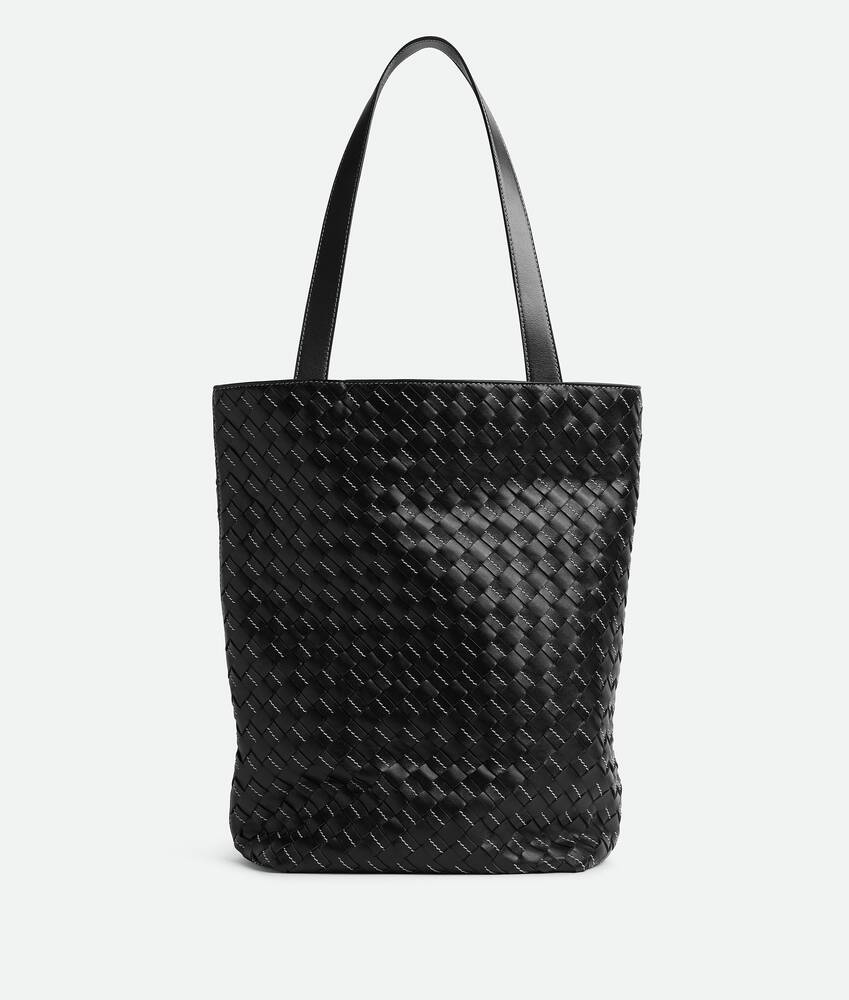 D1917【美品】BOTTEGA VENETA ハンドバッグ ブラック イントレチャート