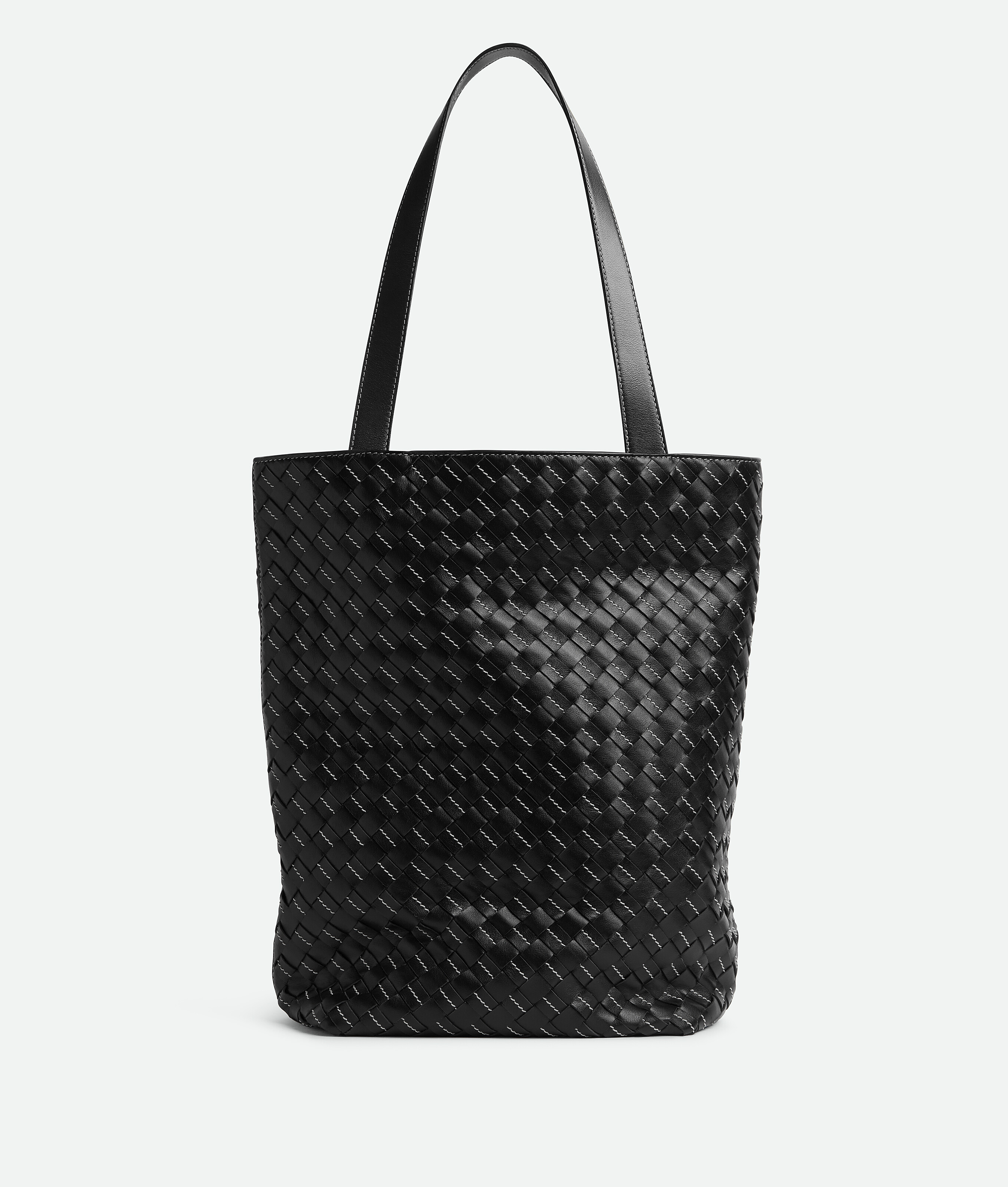 Shop Bottega Veneta Small Intrecciato Tote Bag In Black