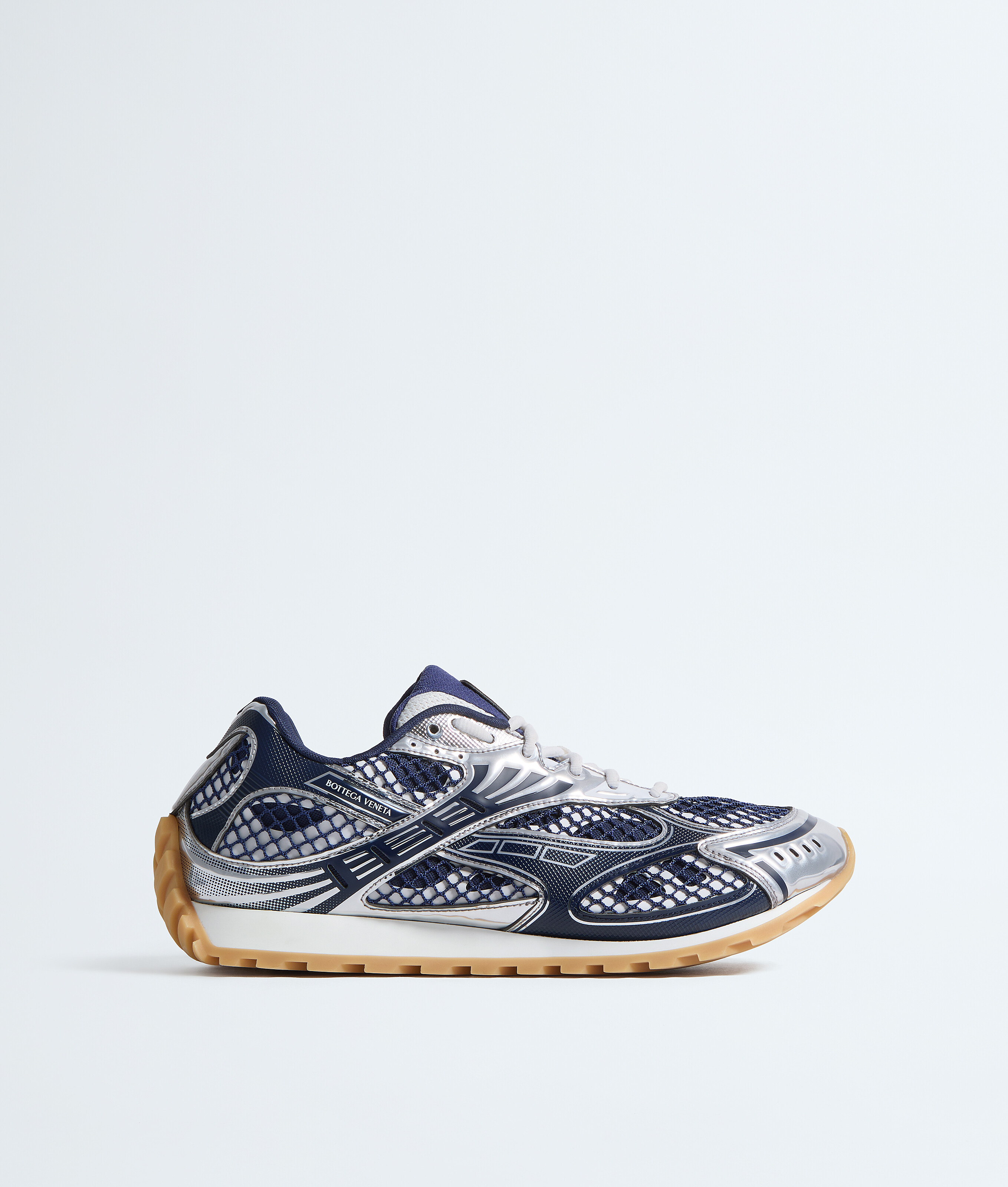 Bottega Veneta Technical Fishnet Orbit Sneaker In Blue