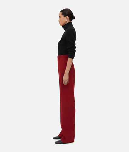 Wool Twill Rounded Leg Trousers