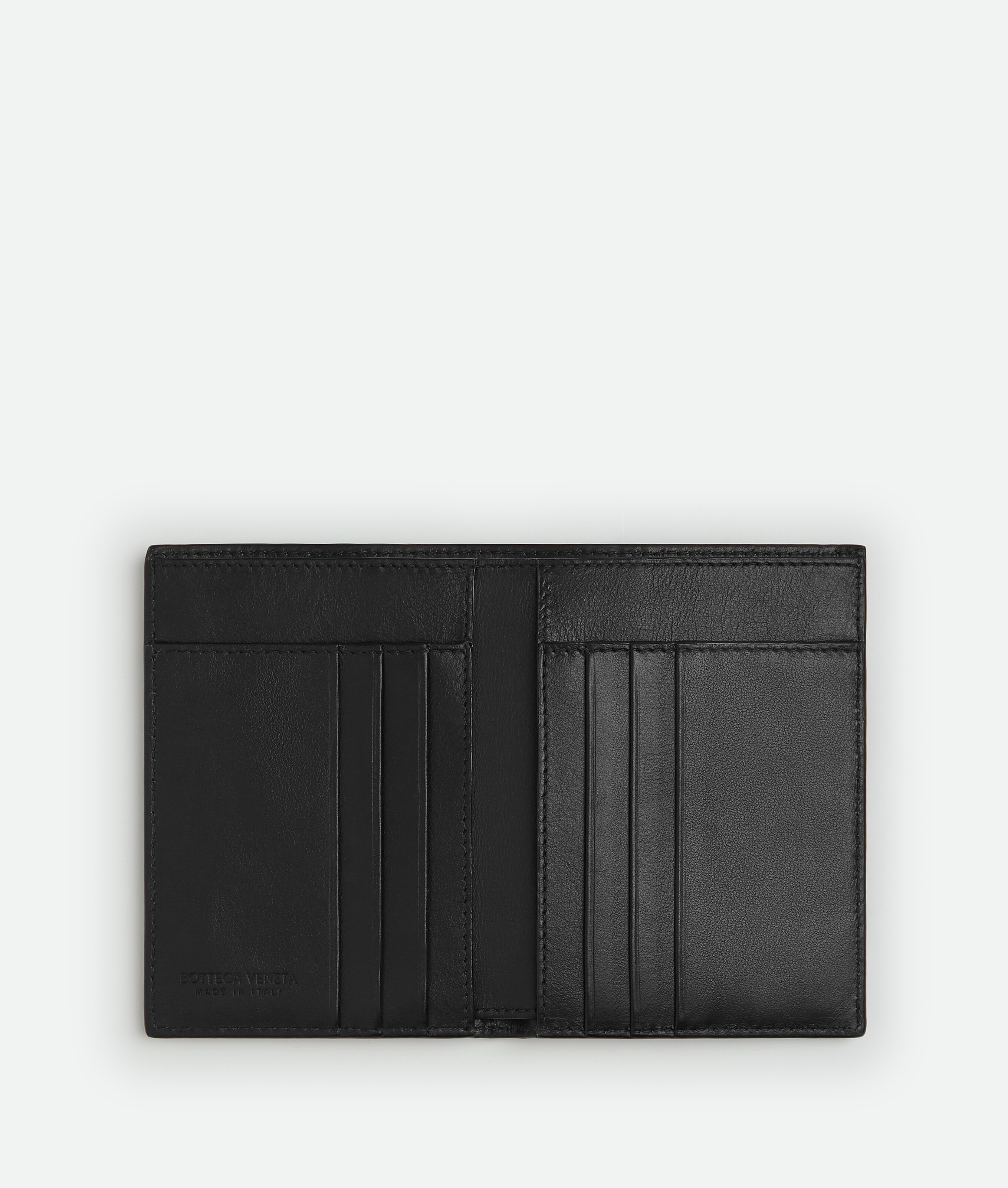 Shop Bottega Veneta Intrecciato Flap Wallet In Black