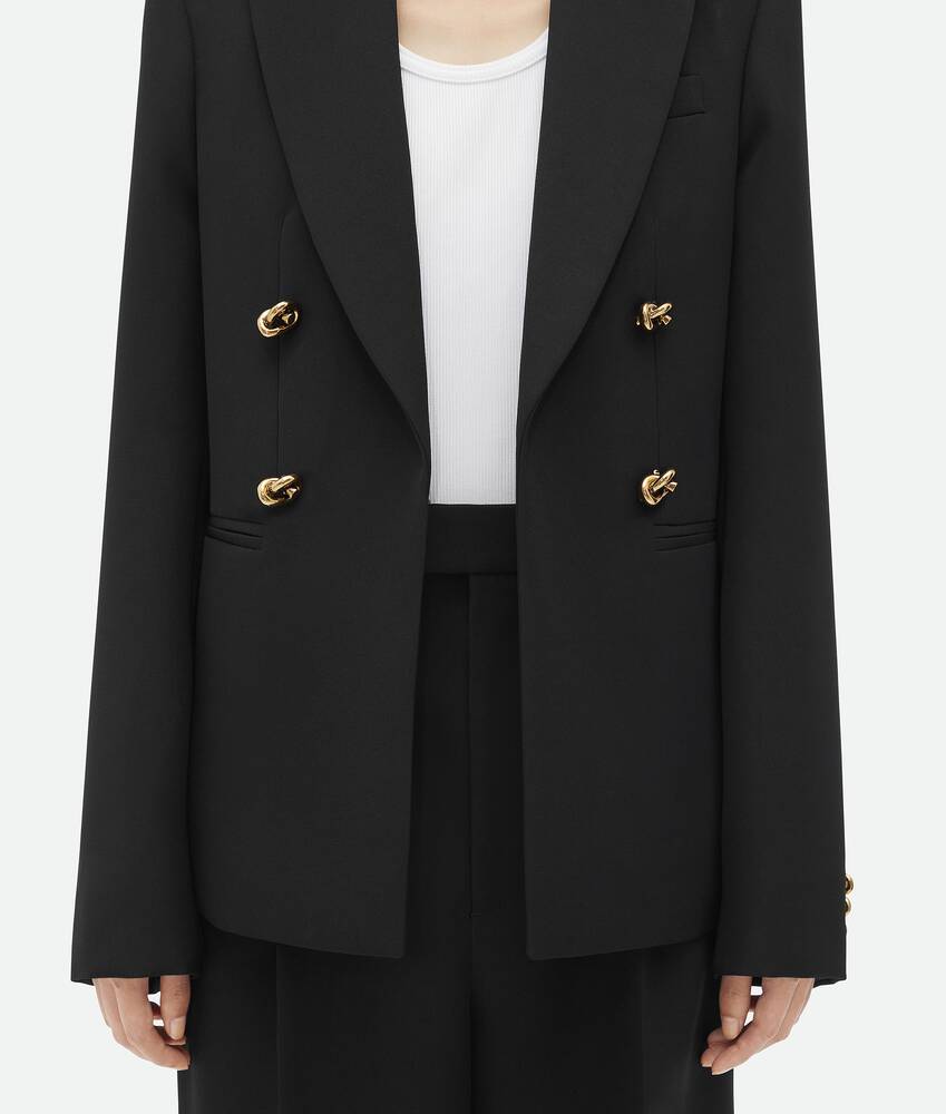 Bottega Veneta® Women's Wool Twill Jacket With Knot Buttons in Black ...