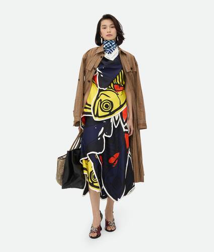 Printed Silk Check Foulard