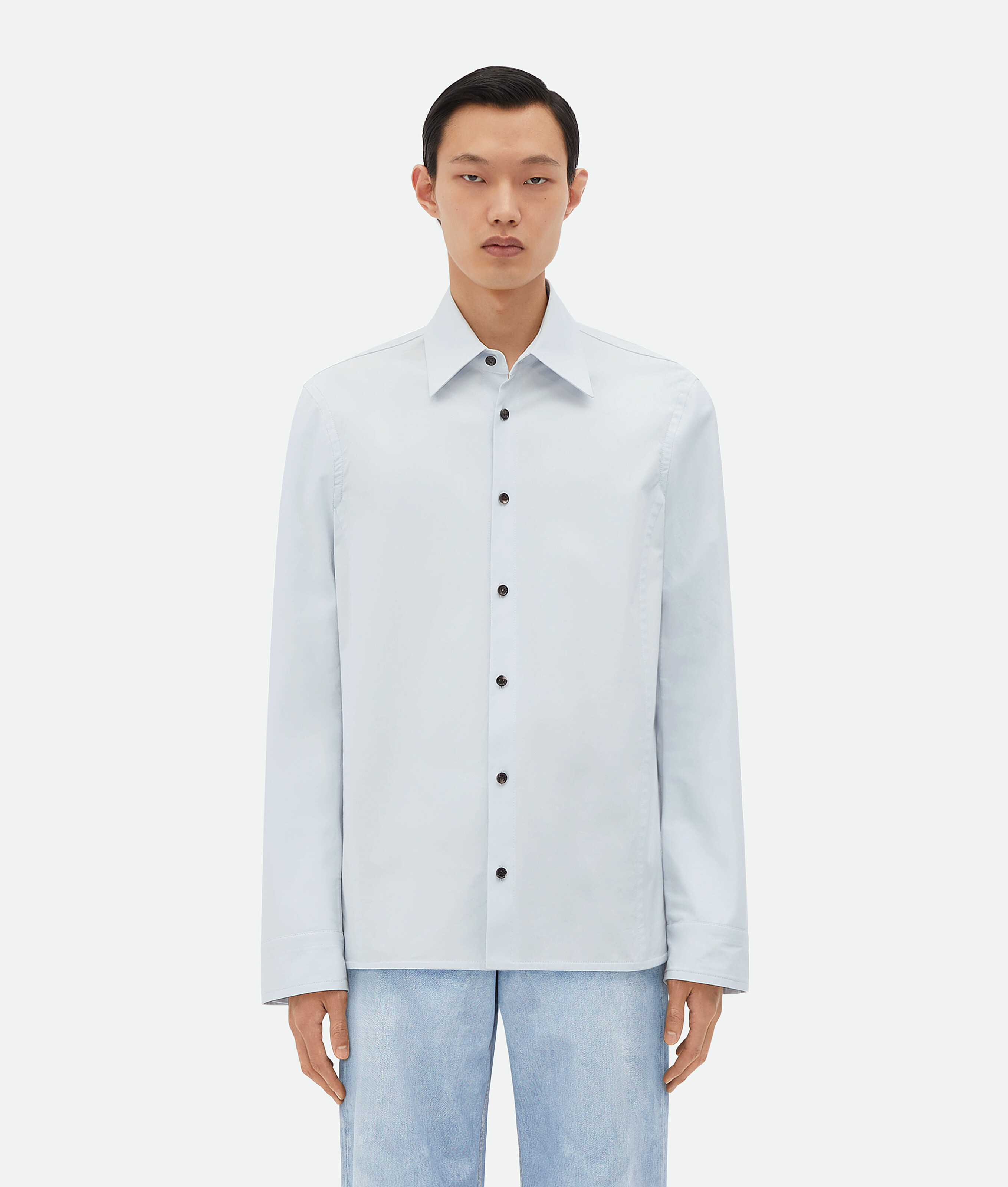 Bottega Veneta Cotton Shirt In Blue