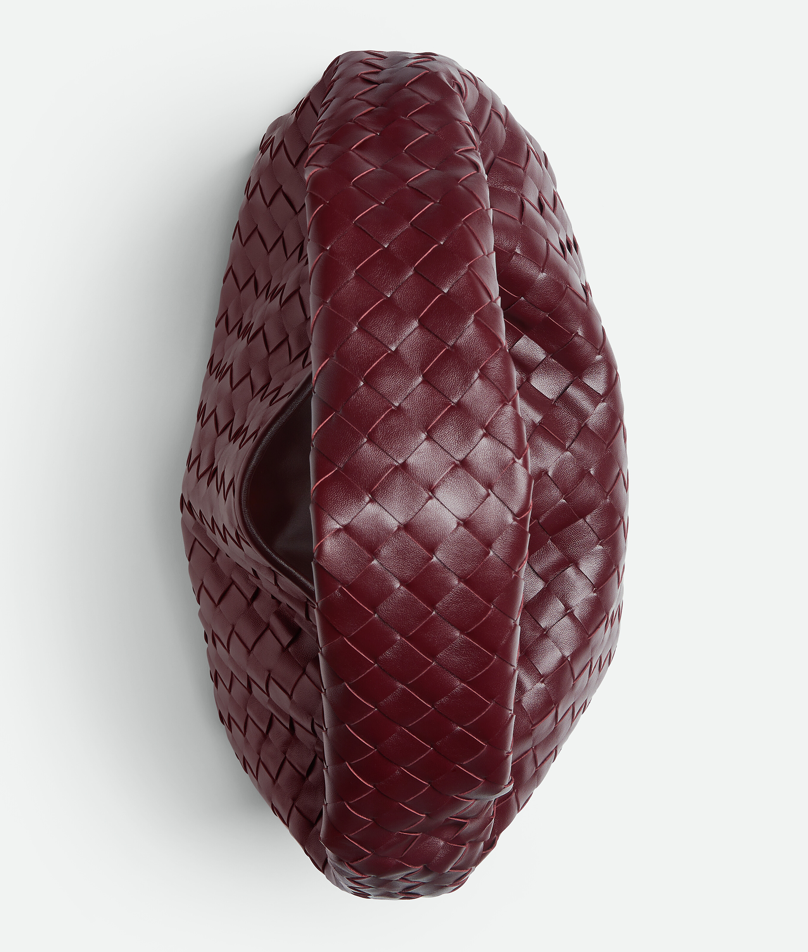 Bottega Veneta Leather Shoulder Bag With Intrecciato Motif In Barolo