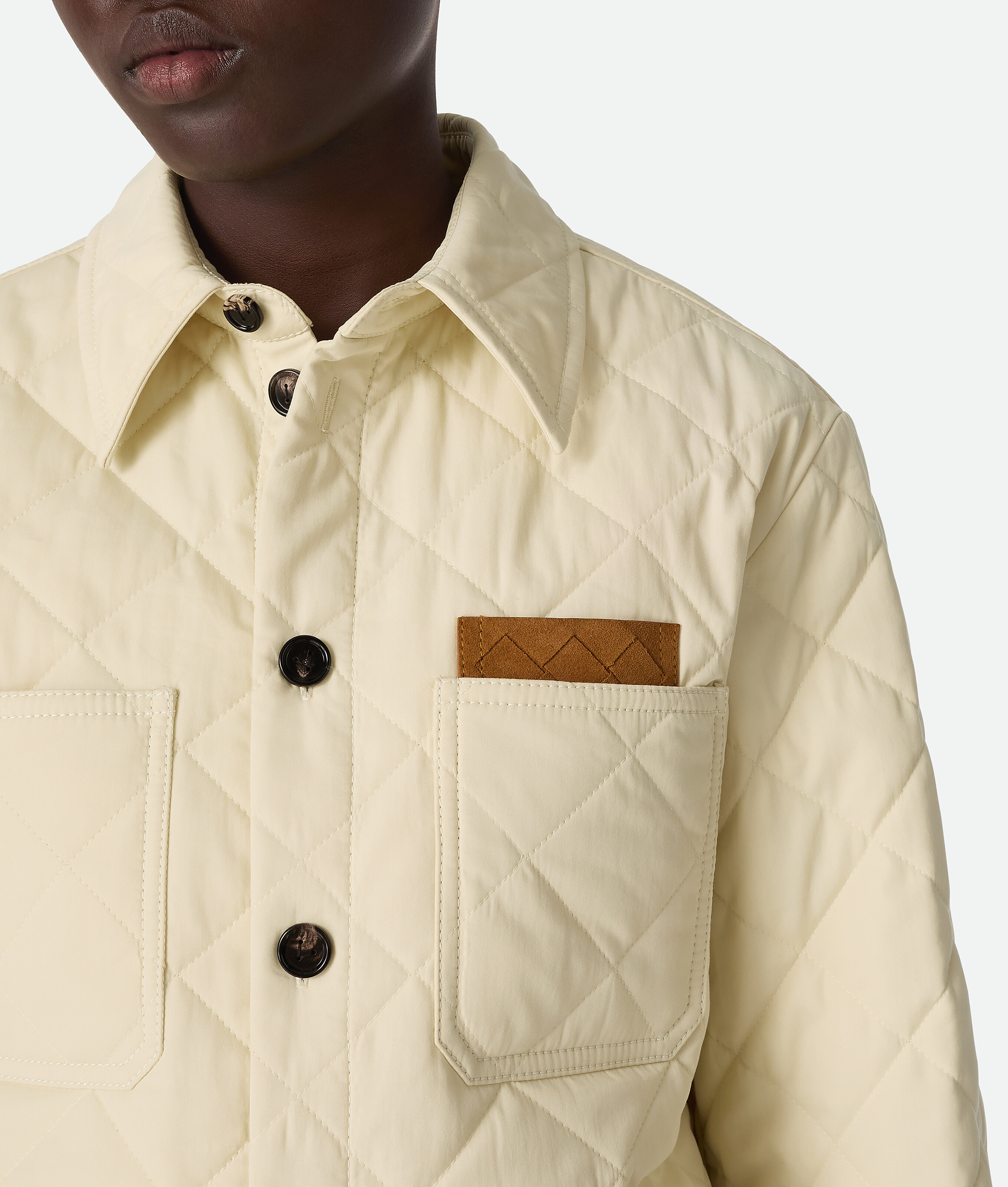 Bottega Veneta Quilted Cotton Overshirt In White