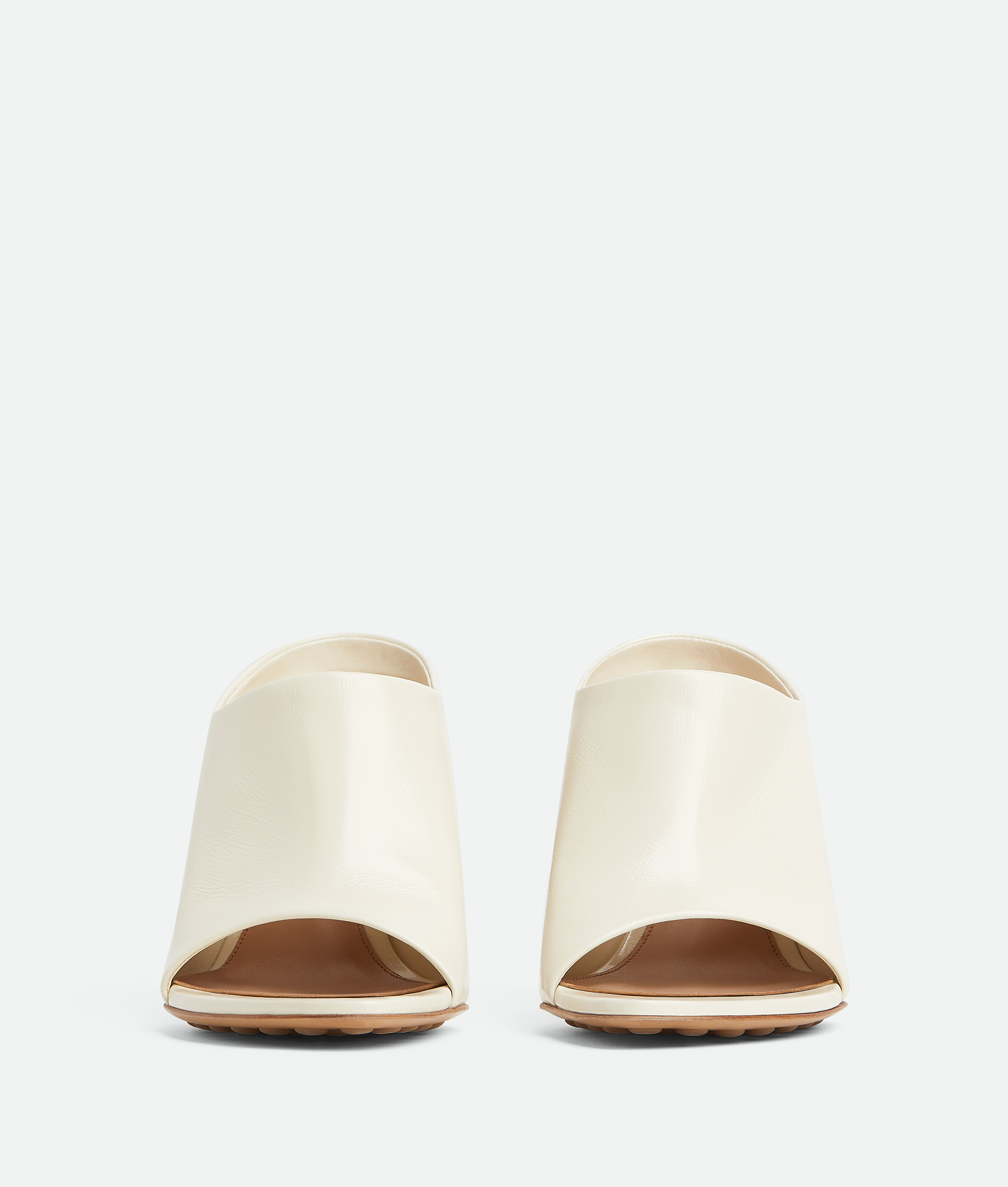 Bottega Veneta Cushion Lux Leather Mule Sandals In Sea Salt
