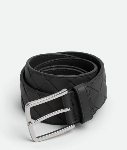 Bottega Veneta® Men's Intrecciato Reversible Belt in Travertine