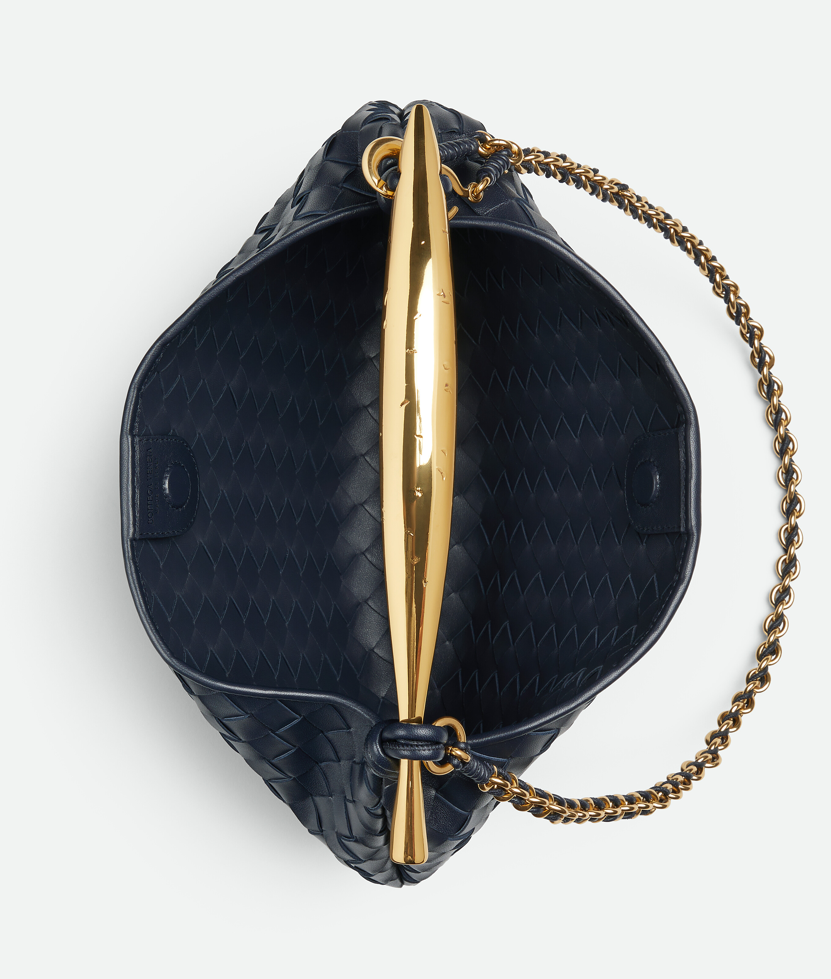 Shop Bottega Veneta Sardine With Chain In Blue