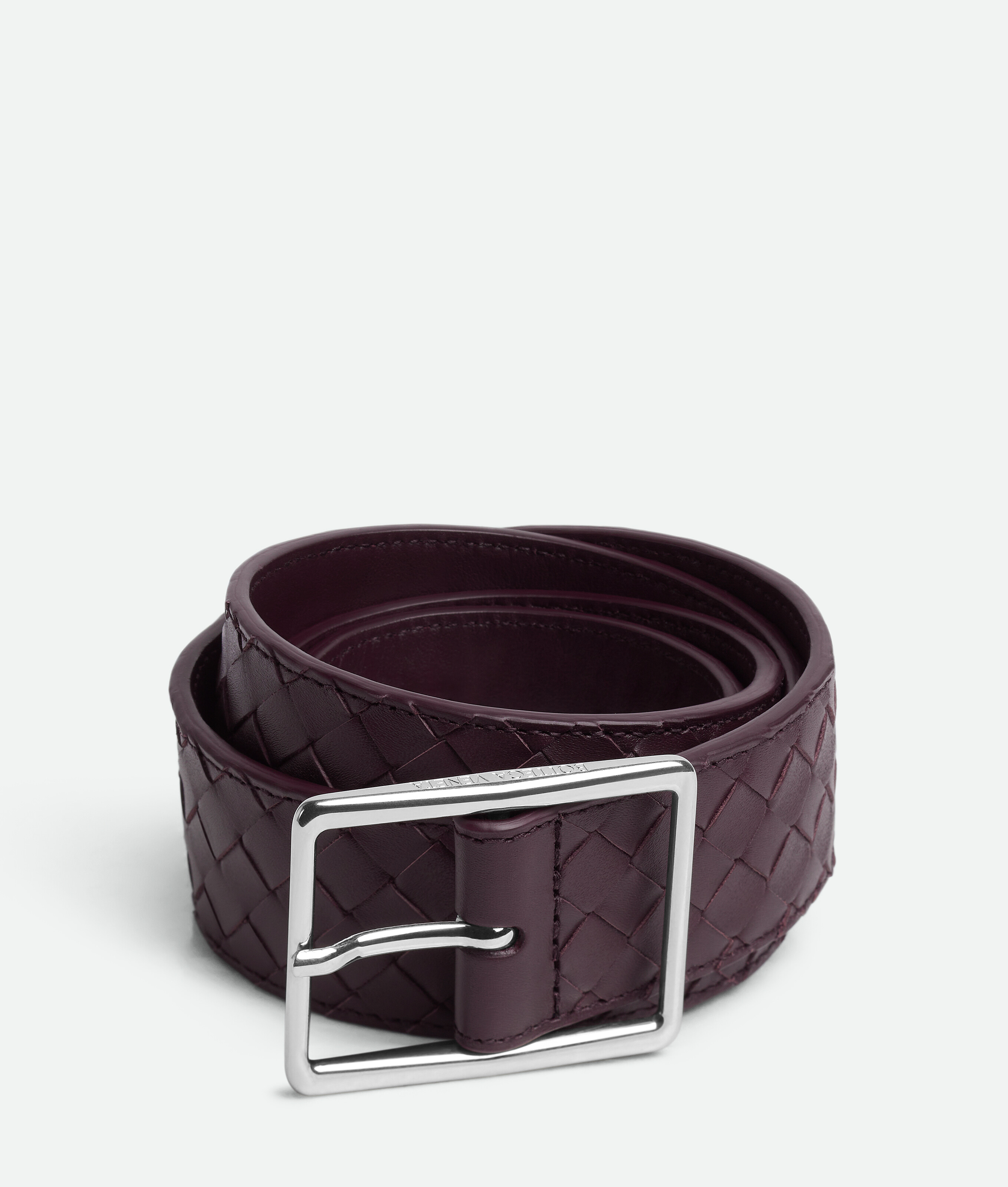 Bottega Veneta Calfskin Intrecciato Piccolo Belt In Purple