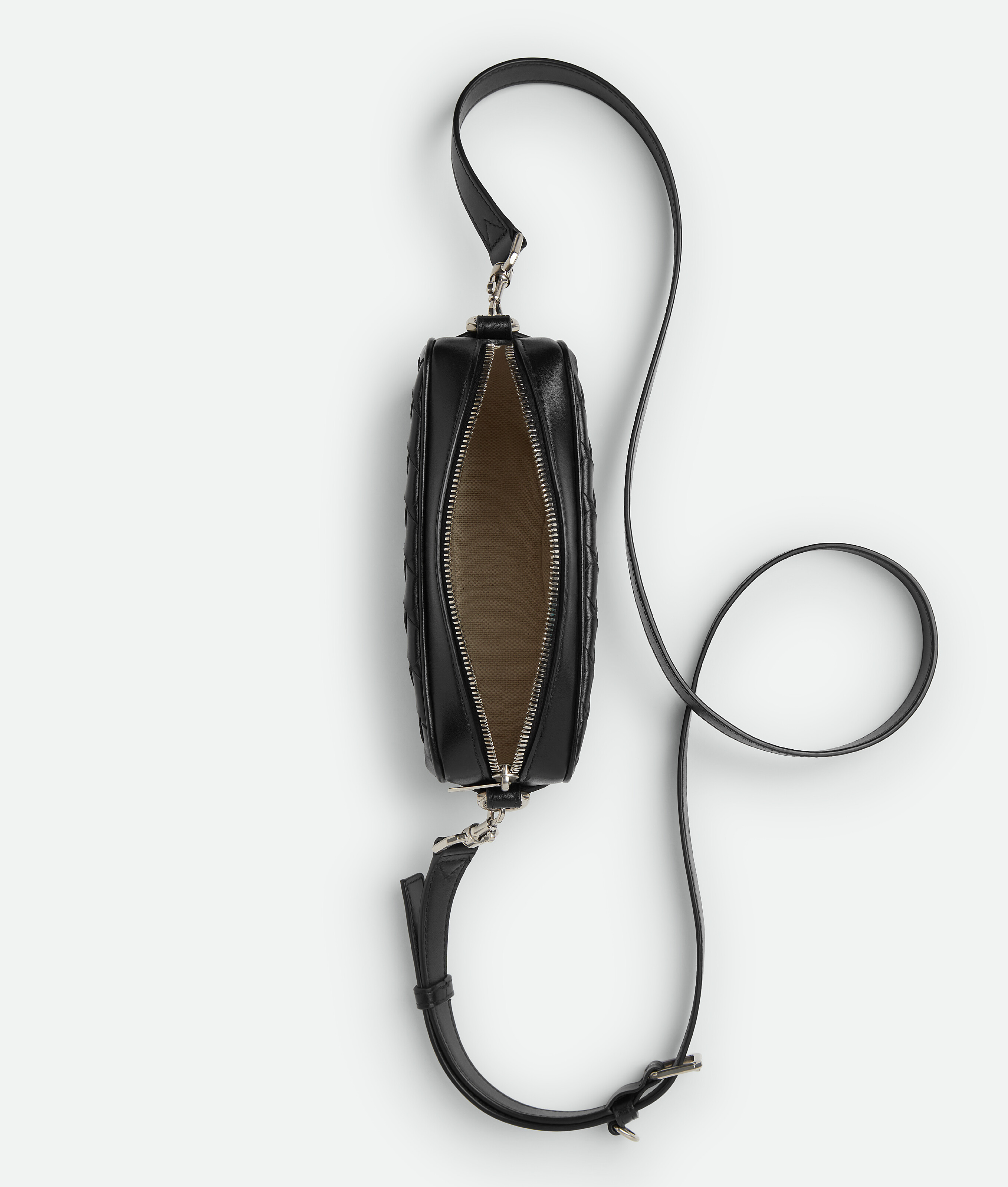 Shop Bottega Veneta Mini Intrecciato Camera Bag In Black
