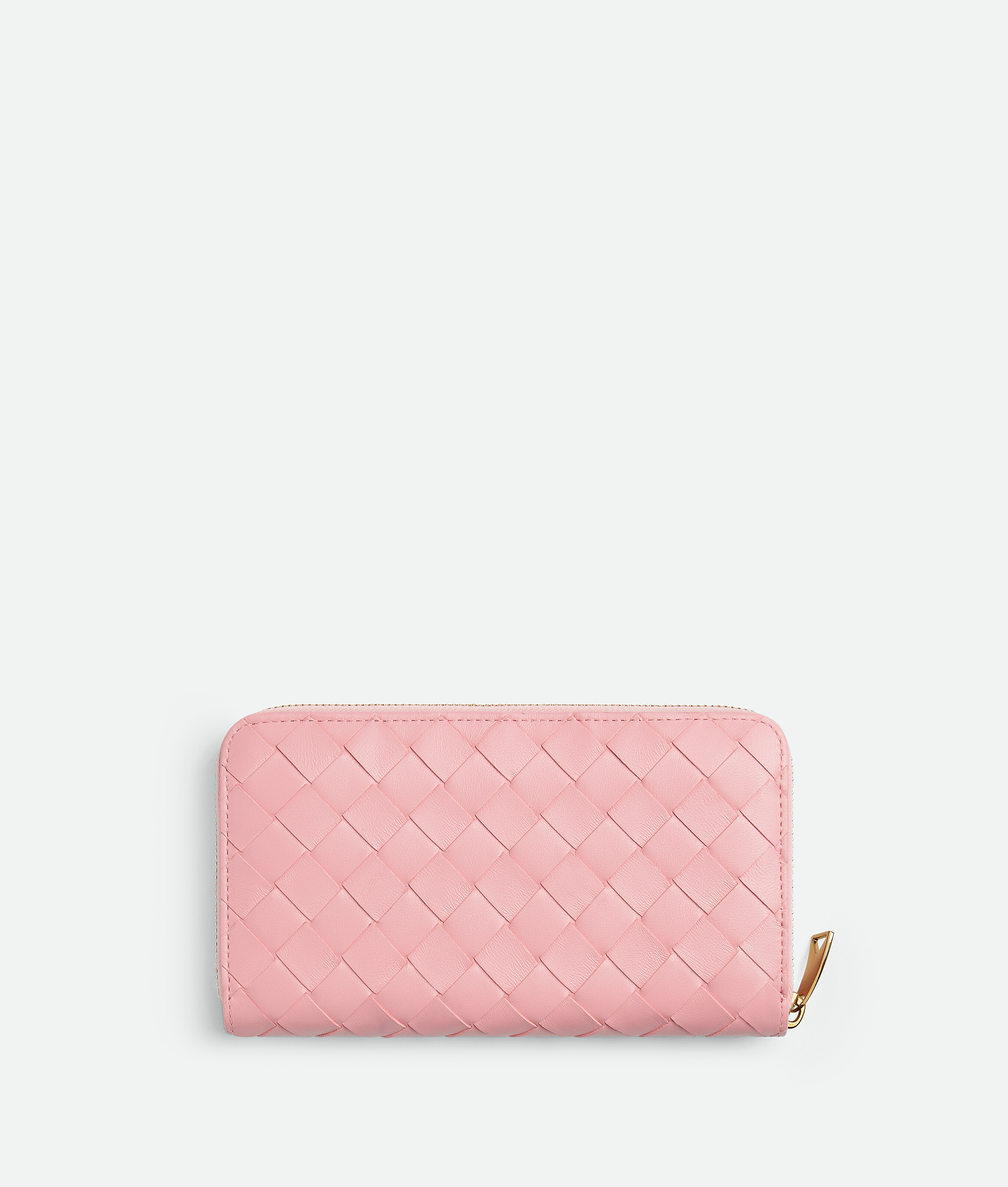 Shop Bottega Veneta Intrecciato Zip Around Wallet In Pink